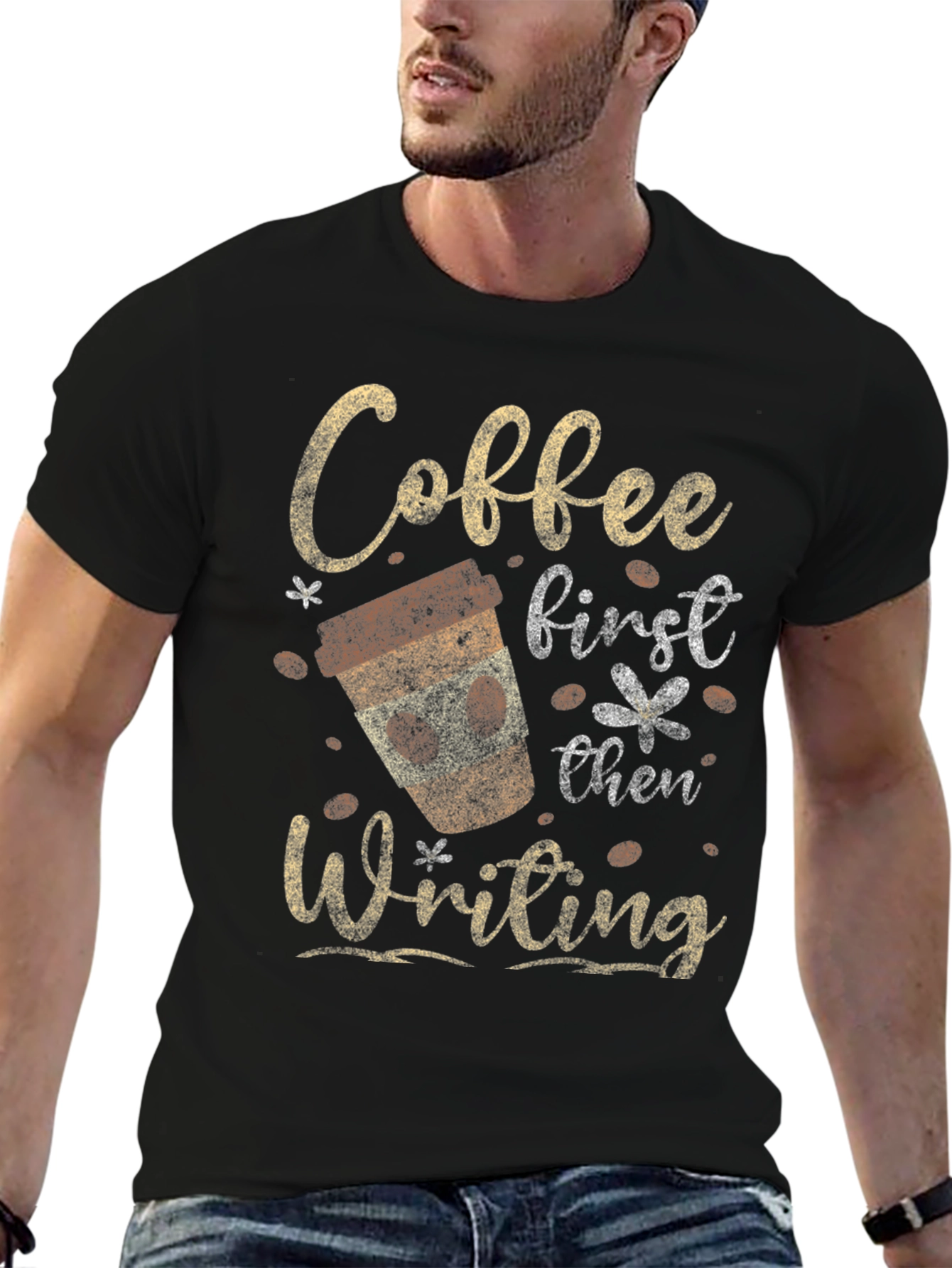Coffee First Then Writing Graphic Tee