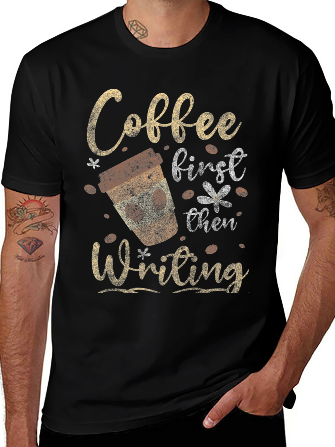 Coffee First Then Writing Graphic Tee