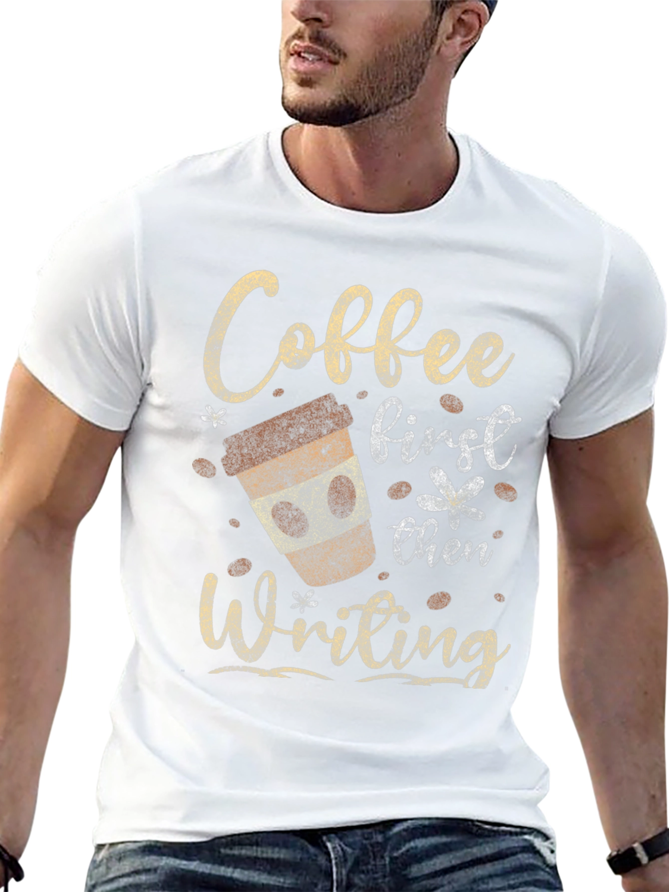 Coffee First Then Writing Graphic Tee