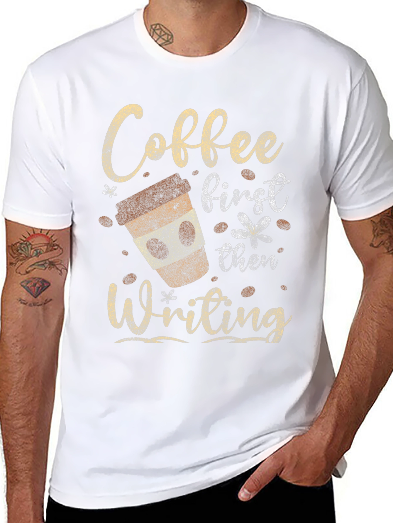 Coffee First Then Writing Graphic Tee