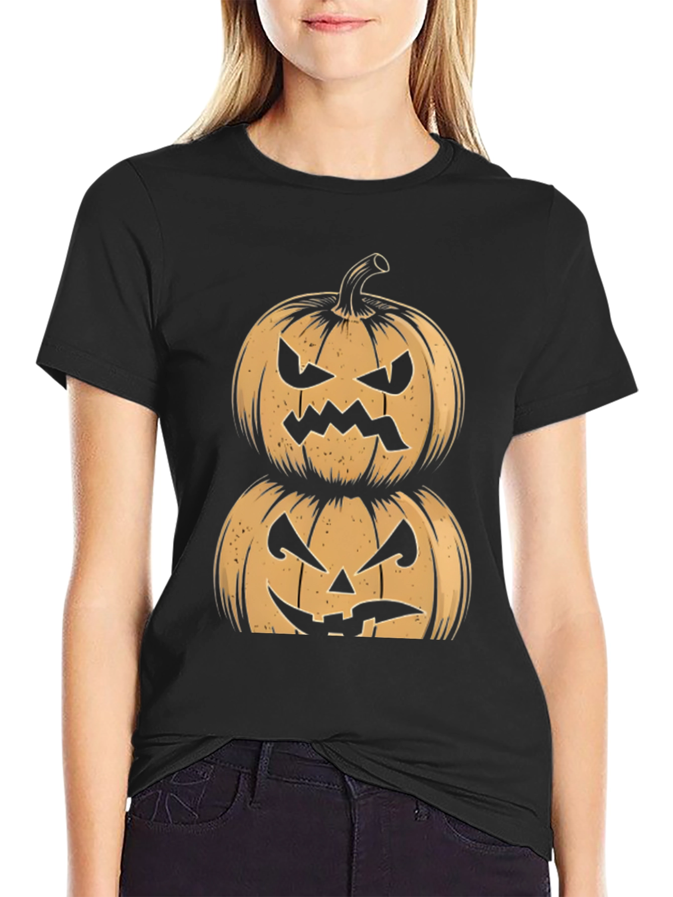 Stacked Pumpkin Halloween T-Shirt
