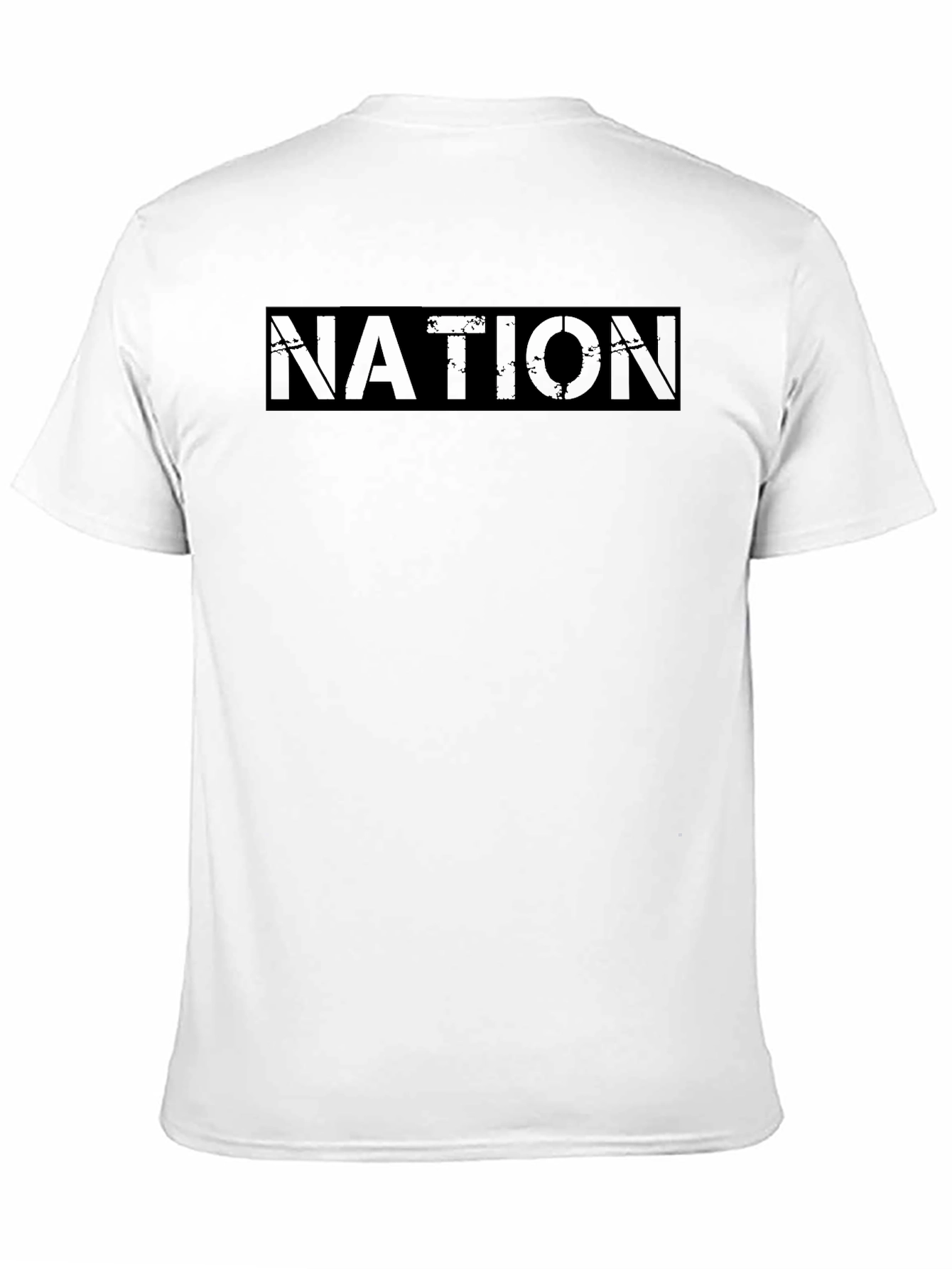 Black Graphic Tee - Nation Text Print