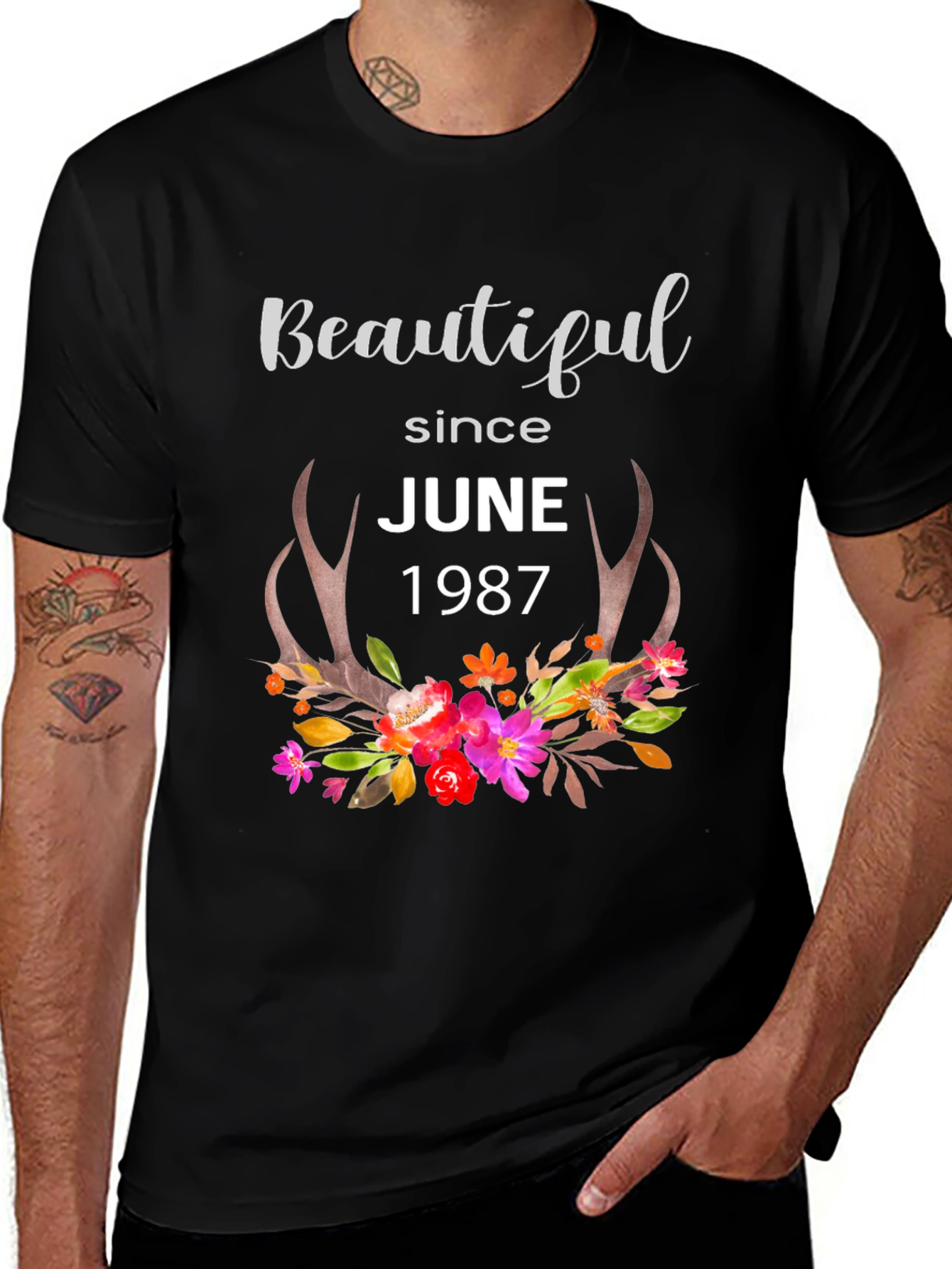 Beautiful Since June 1987 Floral T-Shirt