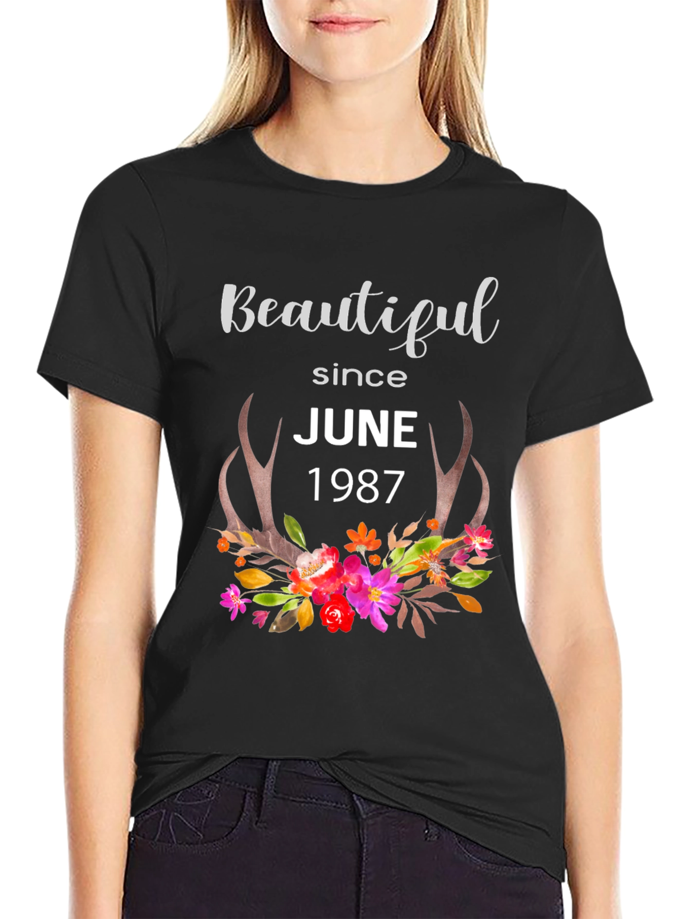 Beautiful Since June 1987 Floral T-Shirt