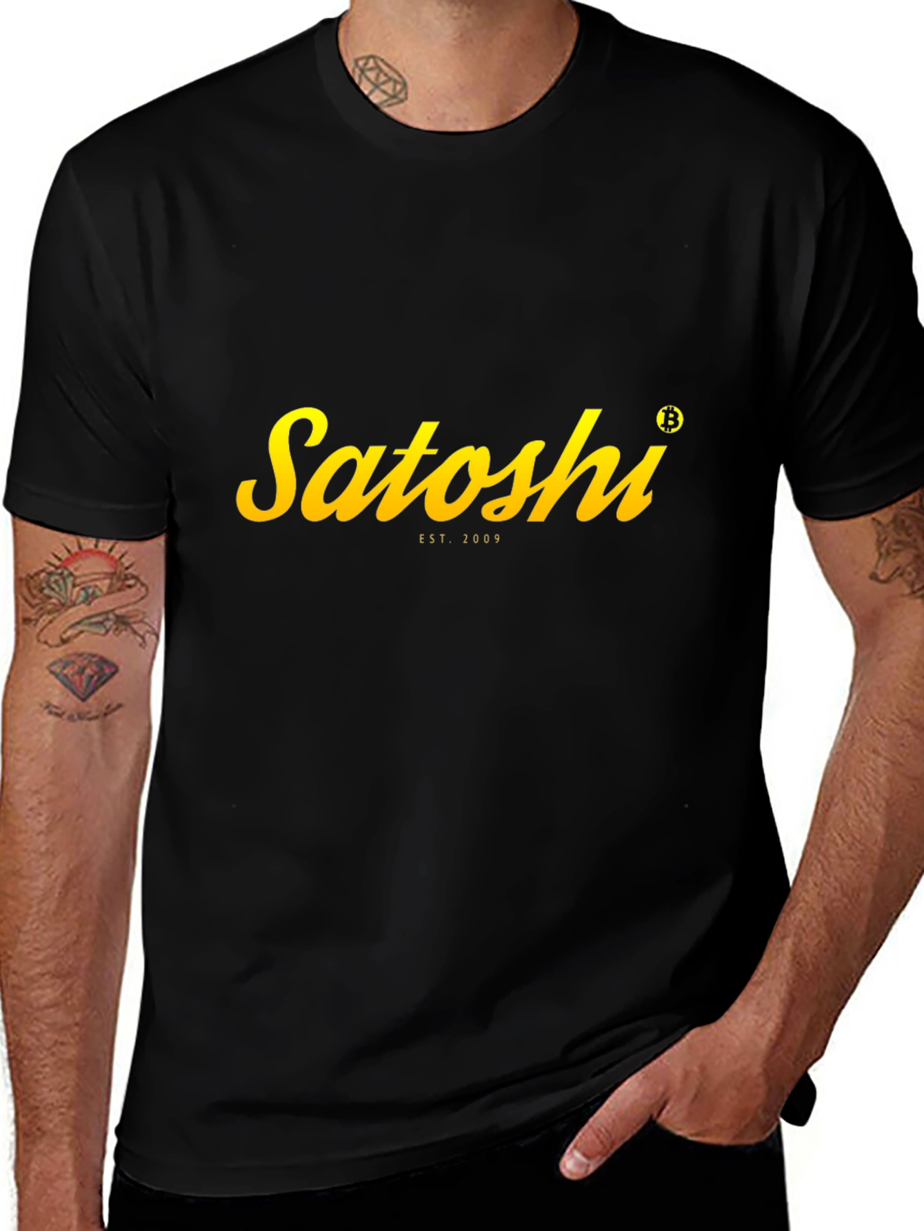 Satoshi Est. 2009 Bitcoin Crypto Black T-Shirt