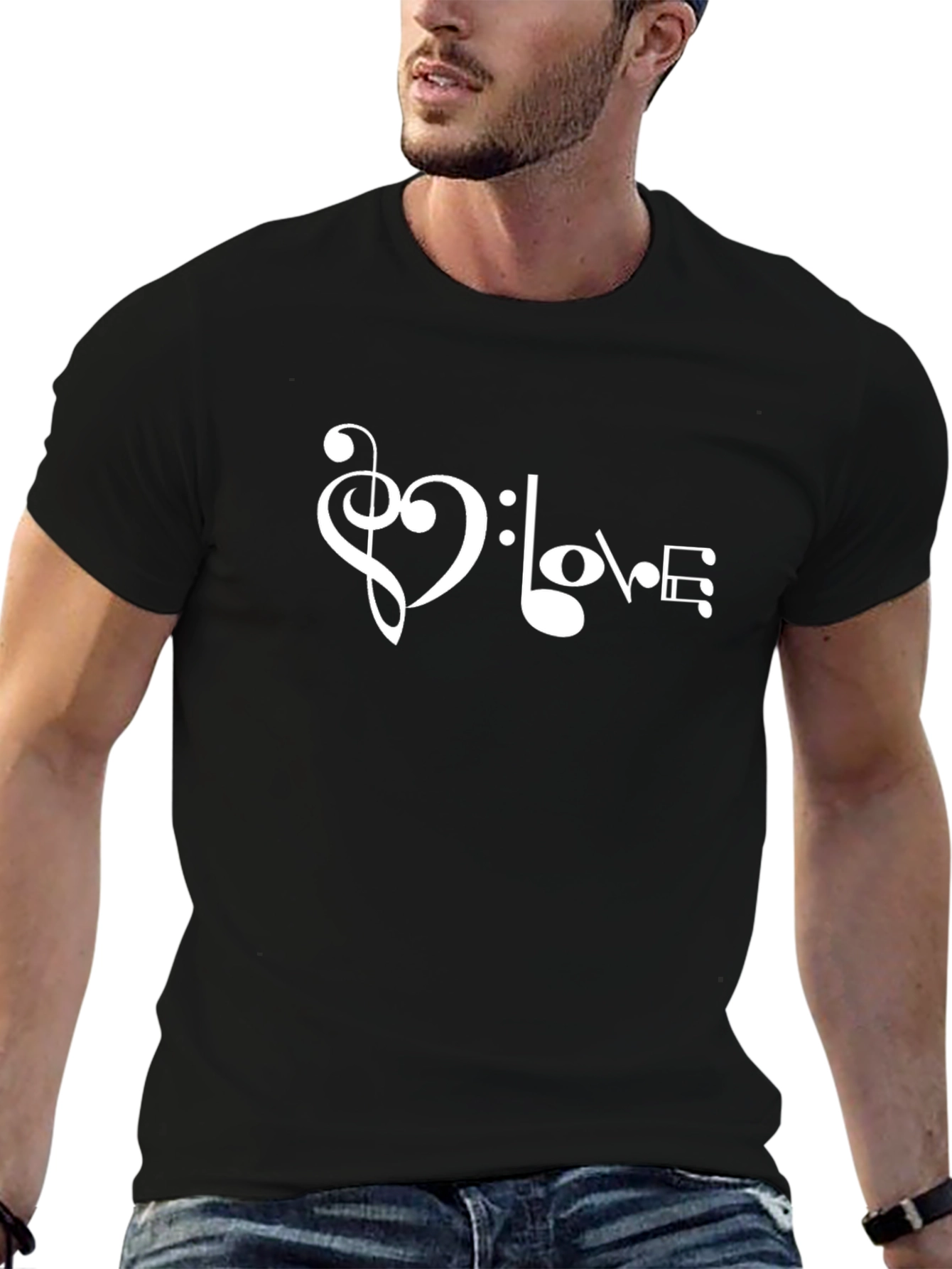 Musical Love Graphic Tee - Black Cotton T-Shirt