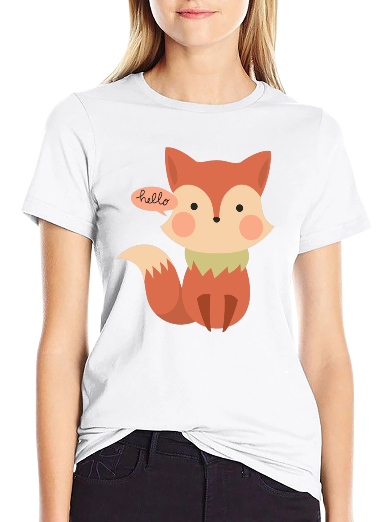 Cute Fox T-Shirt - Hello Graphic Tee