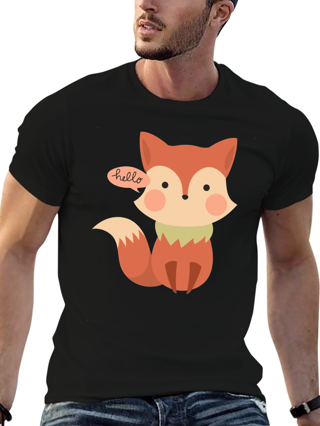 Cute Fox T-Shirt - Hello Graphic Tee