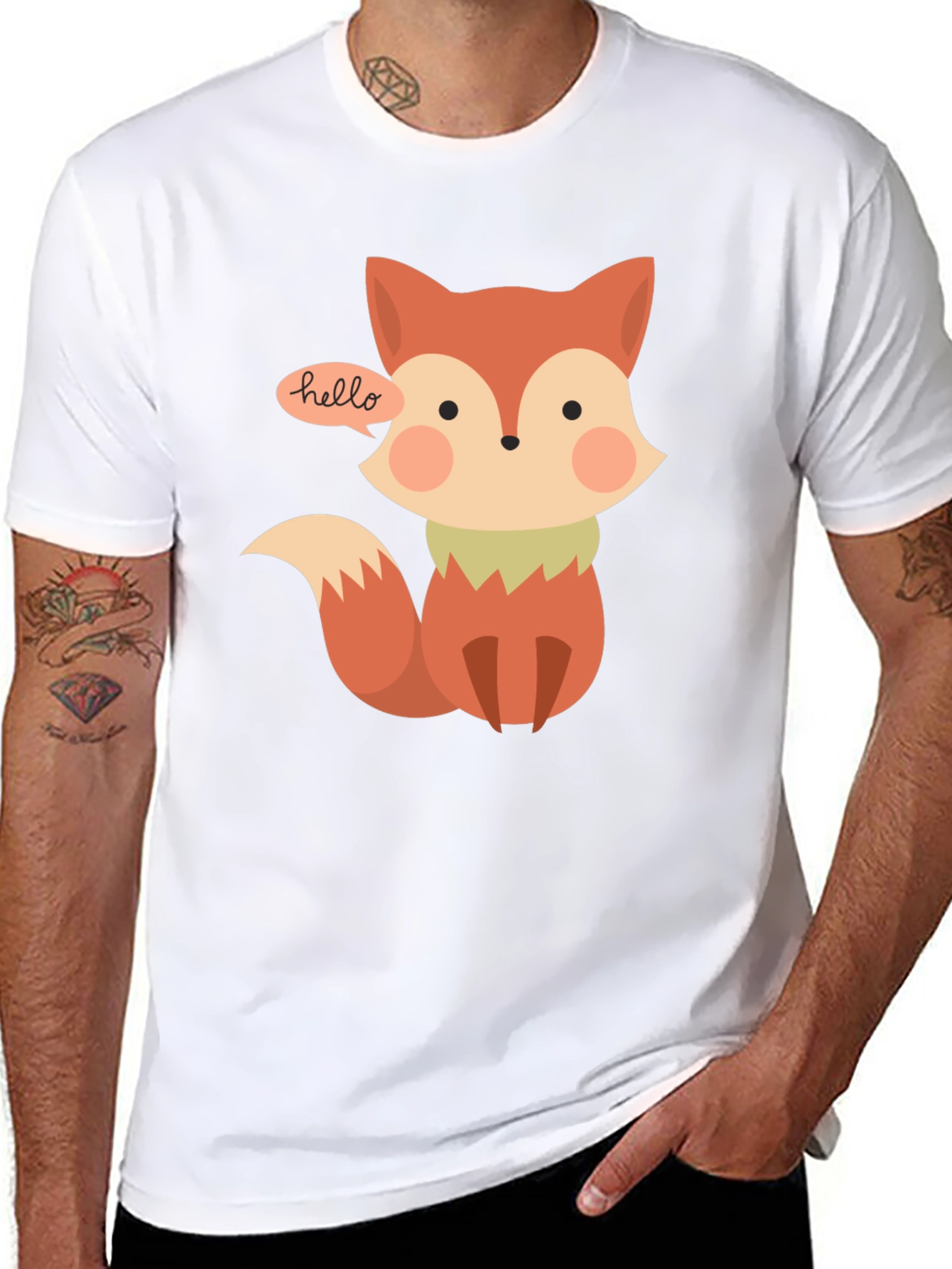 Cute Fox T-Shirt - Hello Graphic Tee