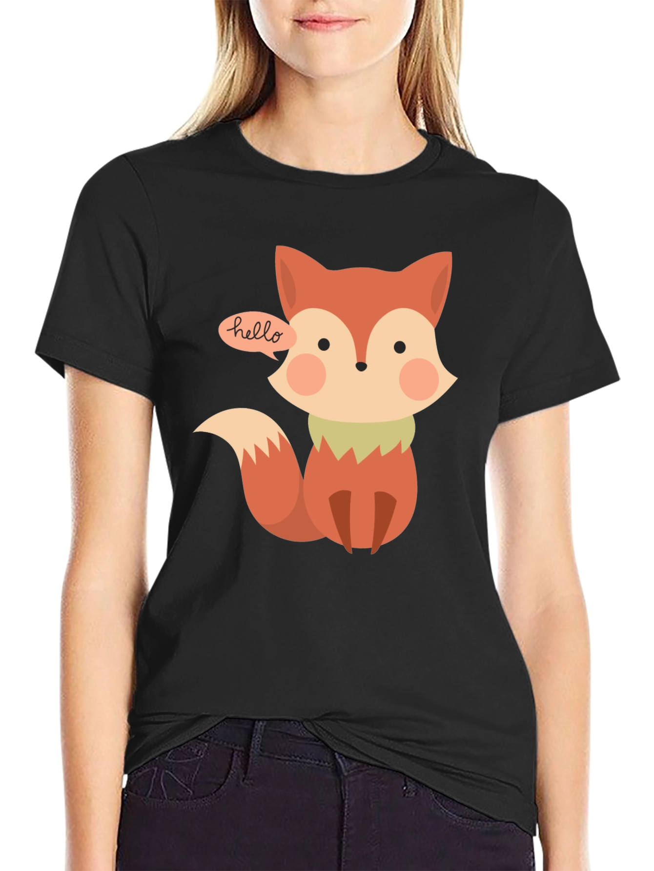 Cute Fox T-Shirt - Hello Graphic Tee