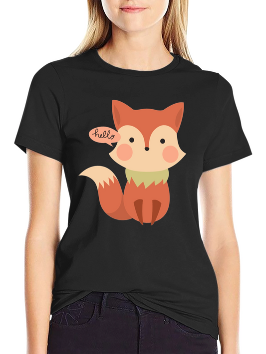 Cute Fox T-Shirt - Hello Graphic Tee