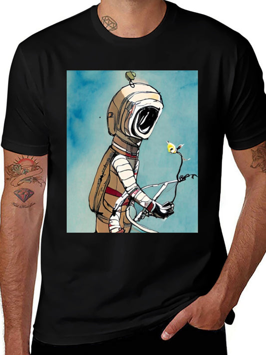 Astronaut & Flower Graphic T-Shirt