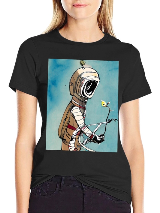 Astronaut & Flower Graphic T-Shirt