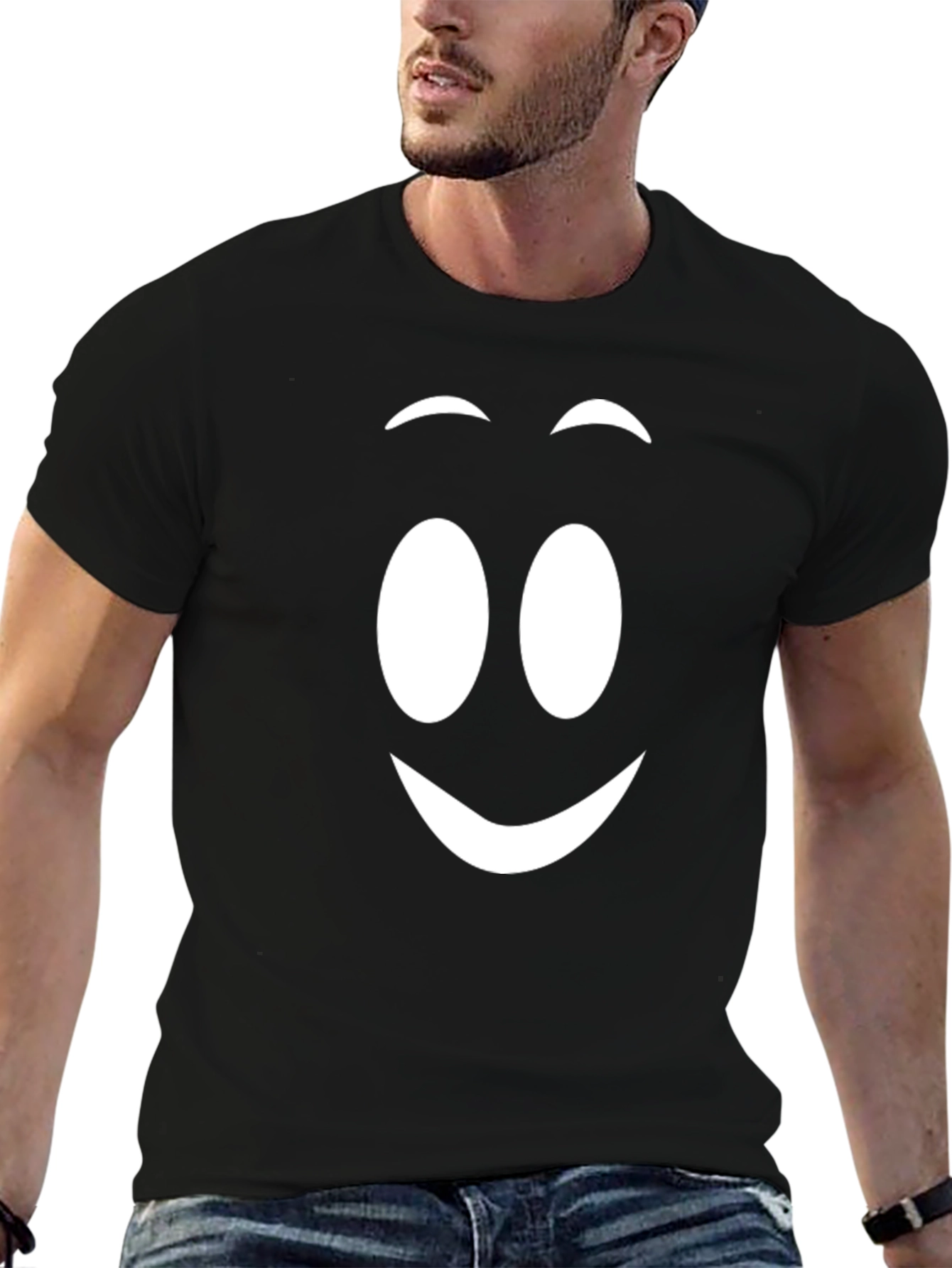Smiley Face Graphic Tee - Casual Comfort