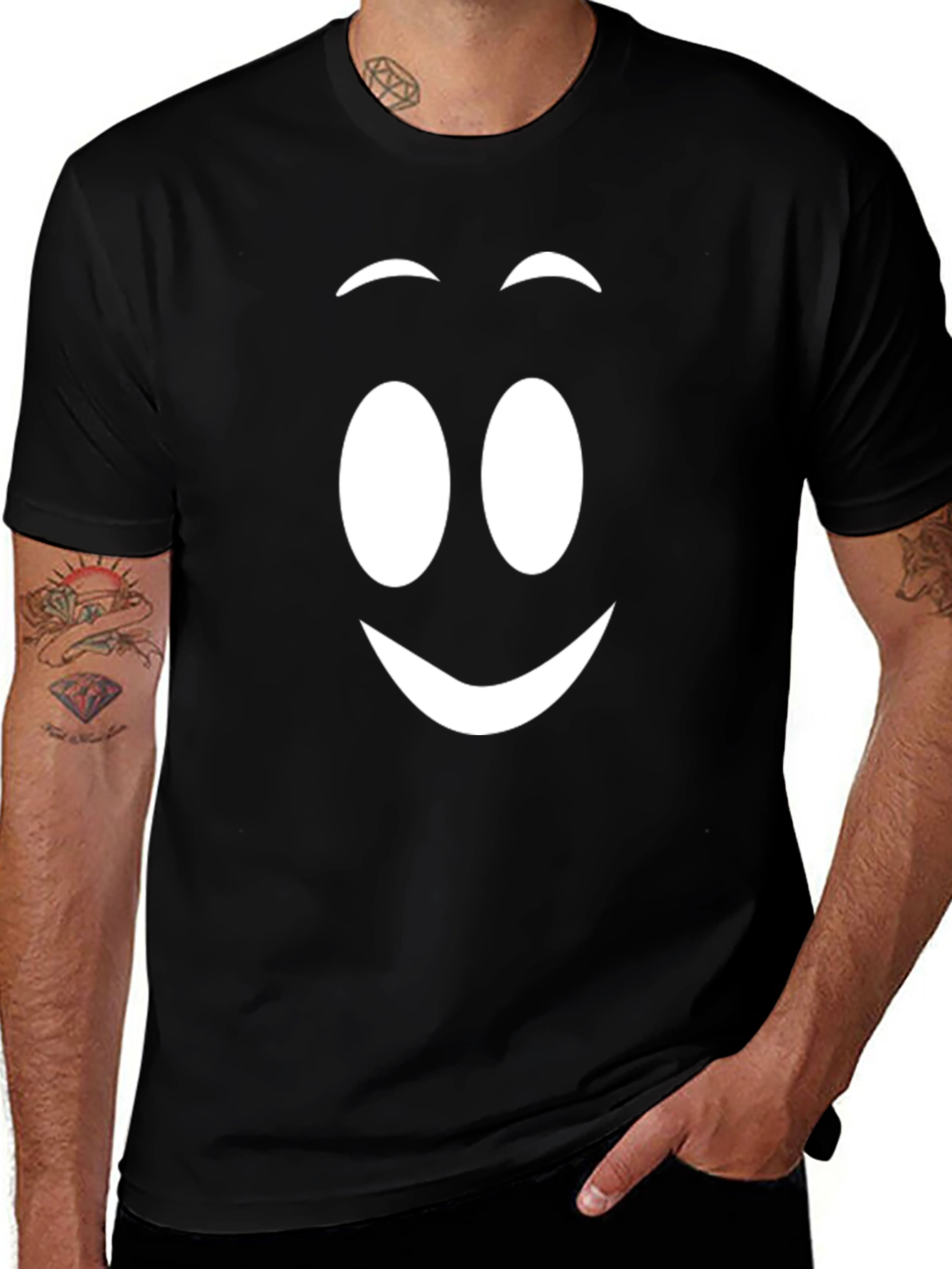 Smiley Face Graphic Tee - Casual Comfort