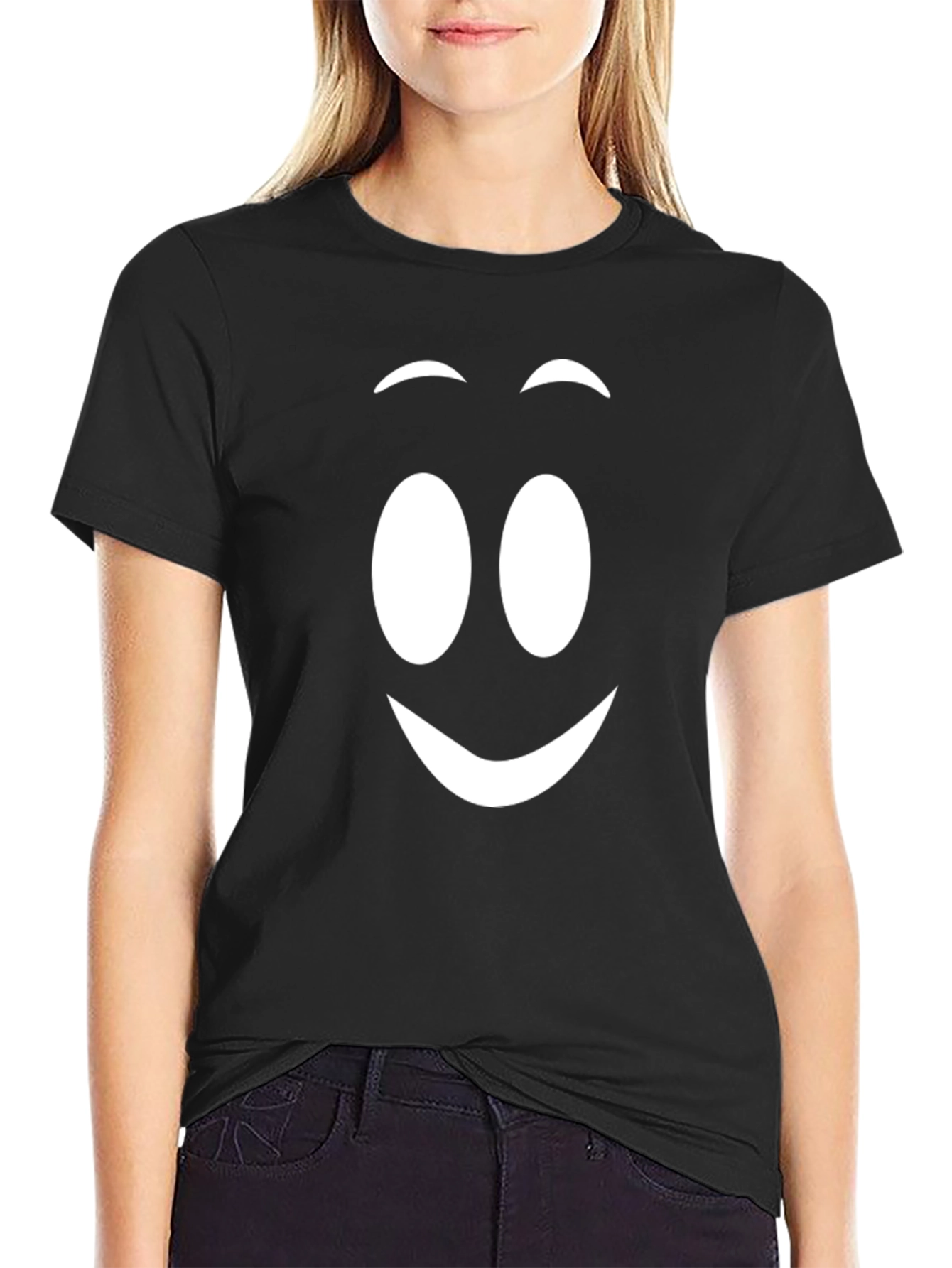 Smiley Face Graphic Tee - Casual Comfort