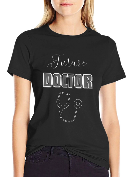 Future Doctor Black Graphic T-Shirt