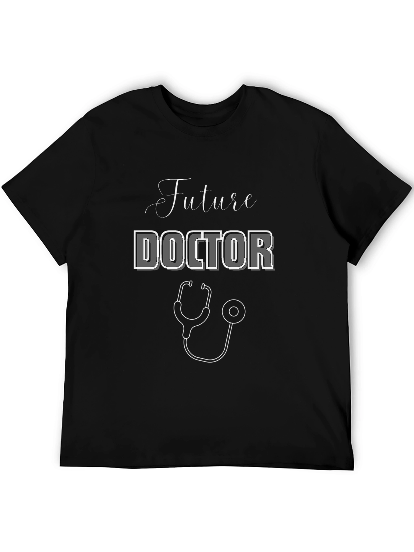 Future Doctor Black Graphic T-Shirt