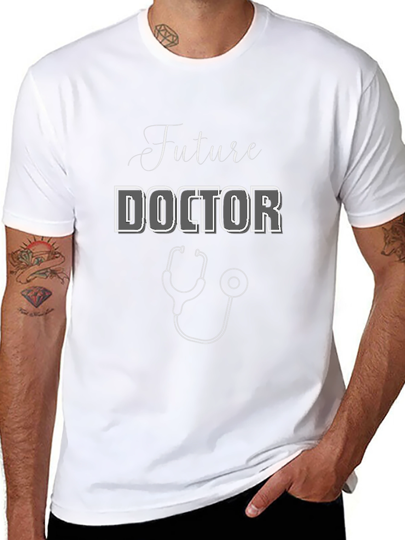 Future Doctor Black Graphic T-Shirt