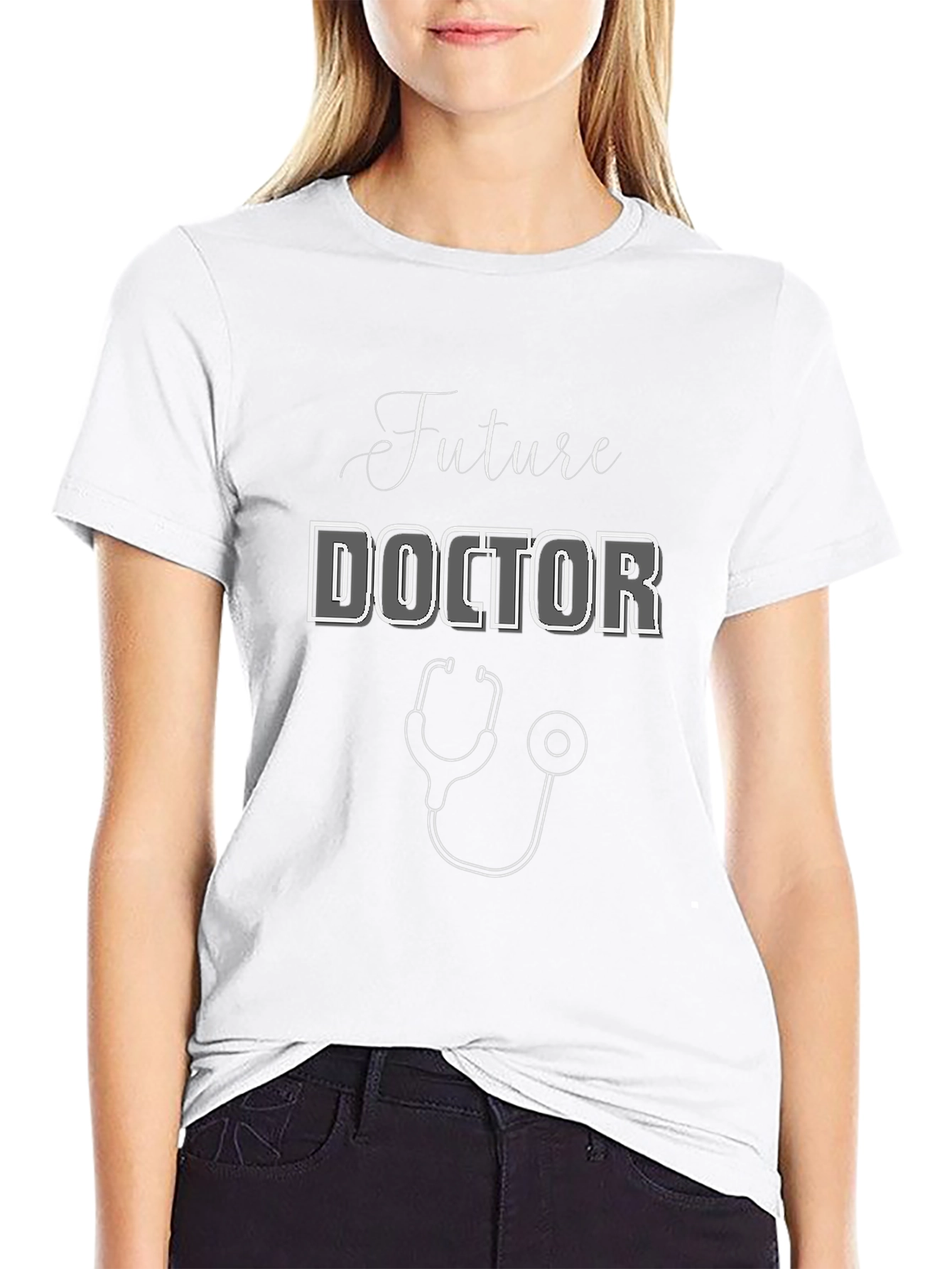 Future Doctor Black Graphic T-Shirt