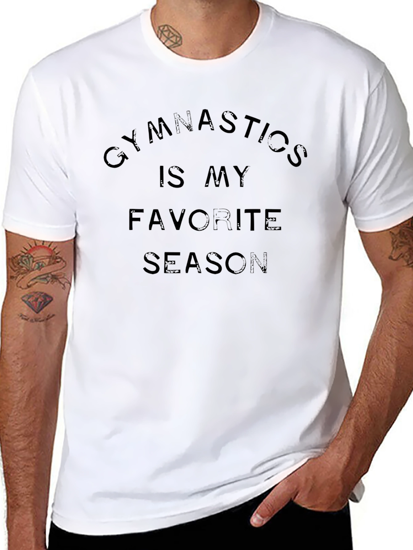 Gymnastics is My Favorite Season Black T-Shirt