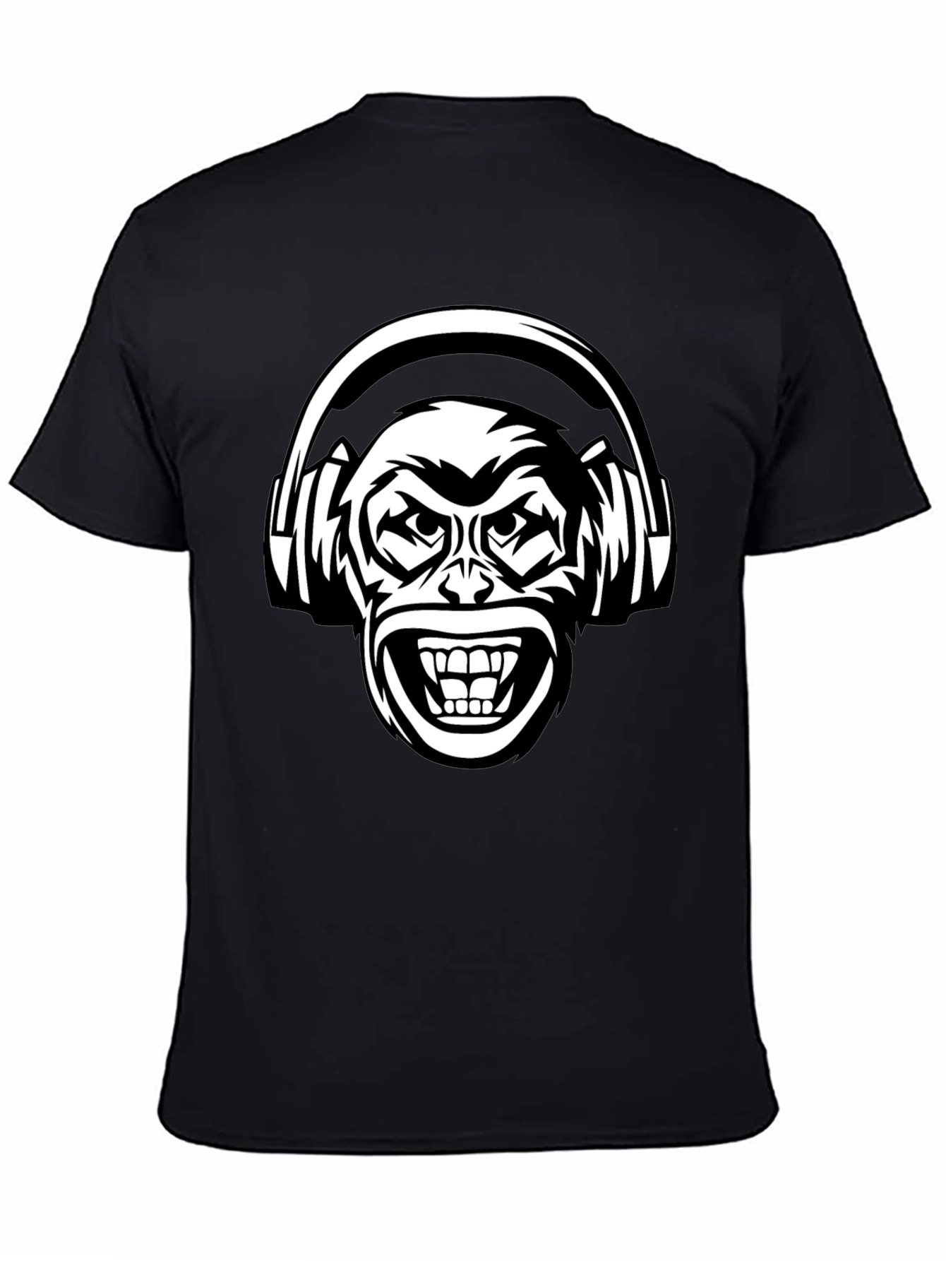 Cool Monkey DJ T-Shirt - Black Graphic Tee