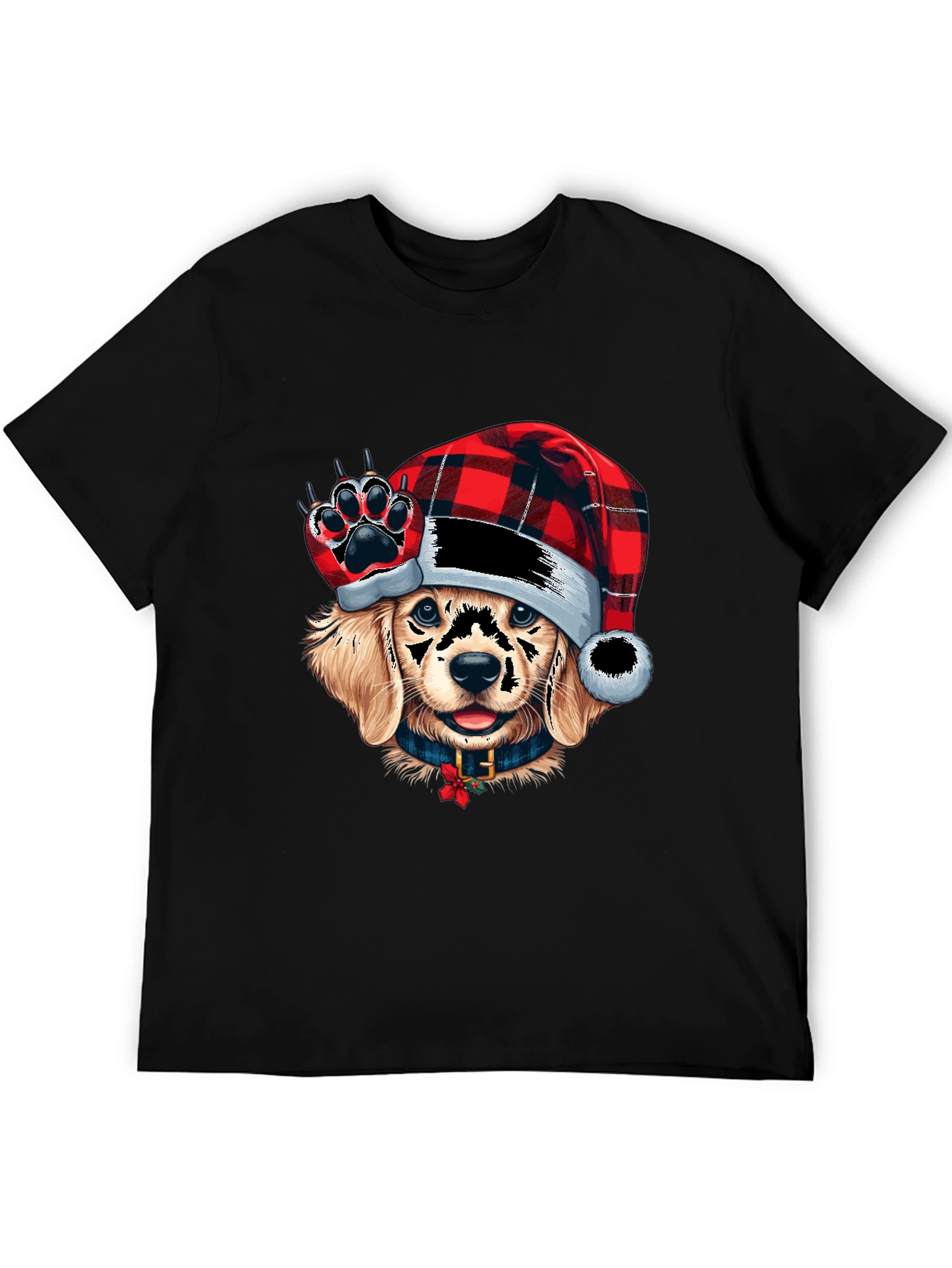 Festive Dog Graphic Tee - Holiday Style