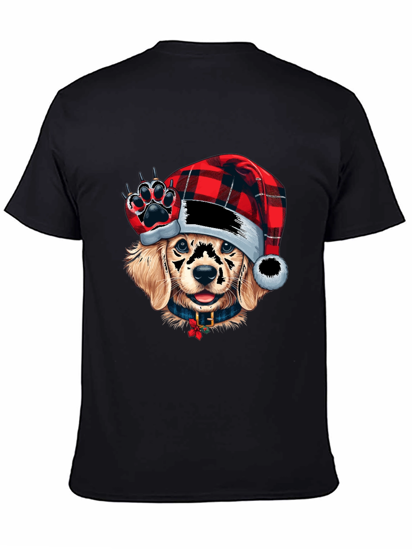 Festive Dog Graphic Tee - Holiday Style