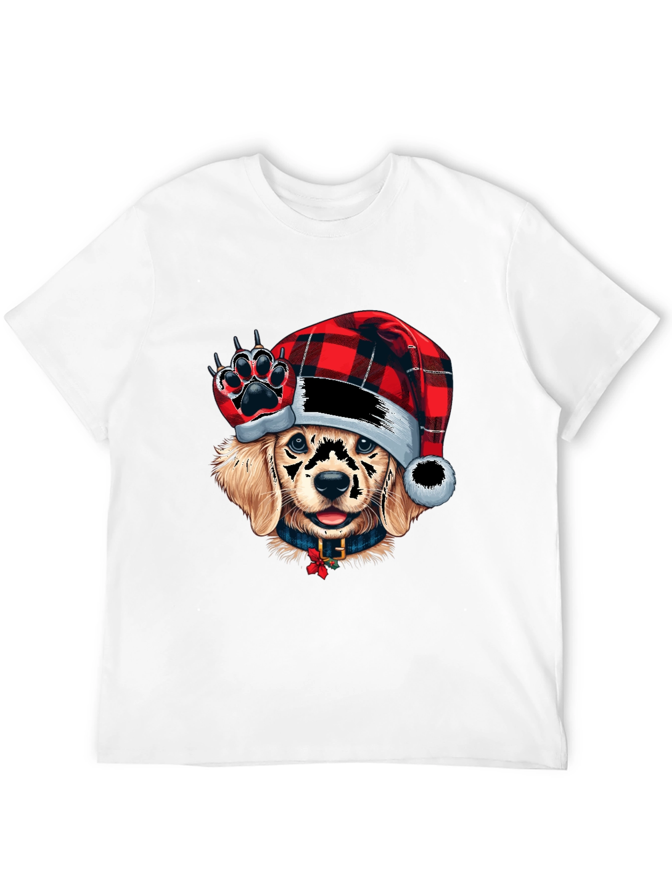 Festive Dog Graphic Tee - Holiday Style