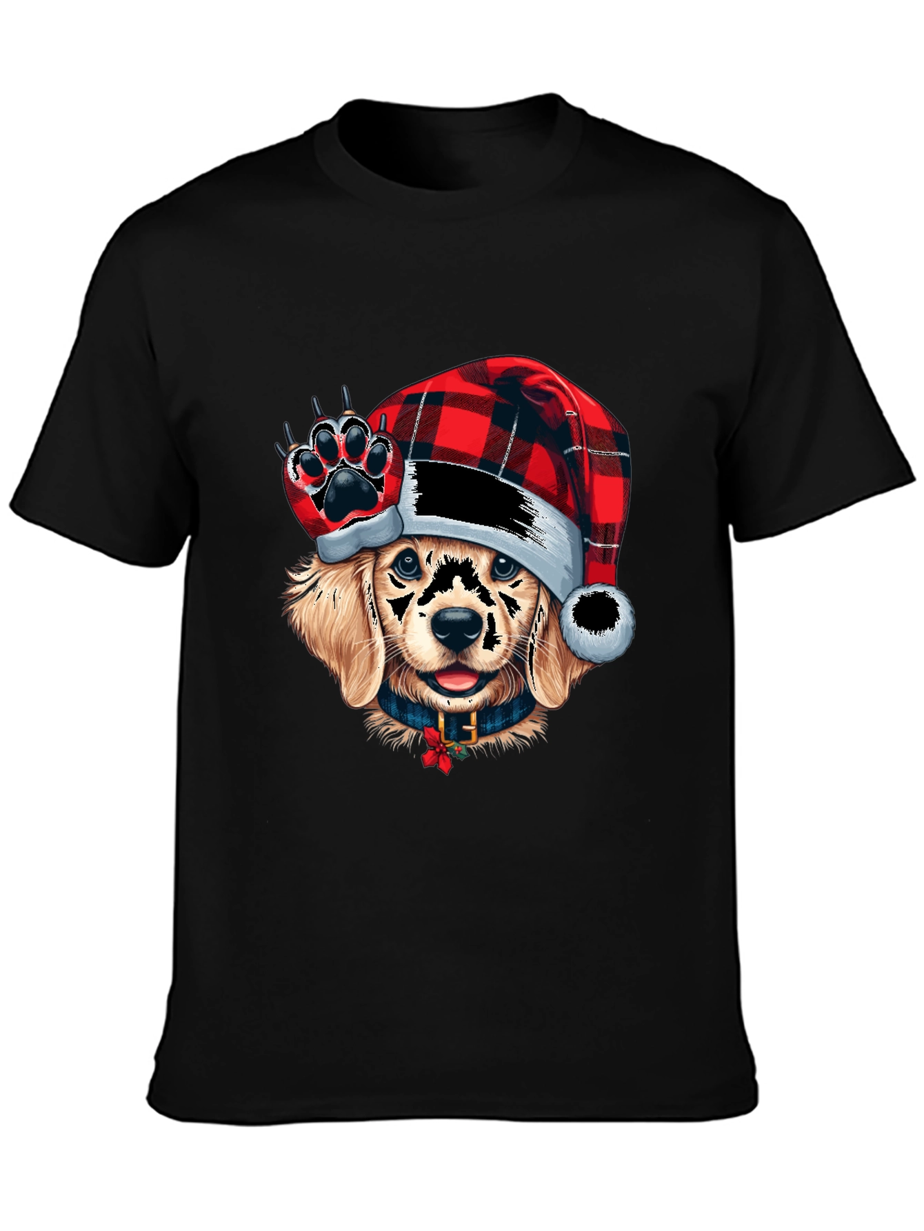 Festive Dog Graphic Tee - Holiday Style