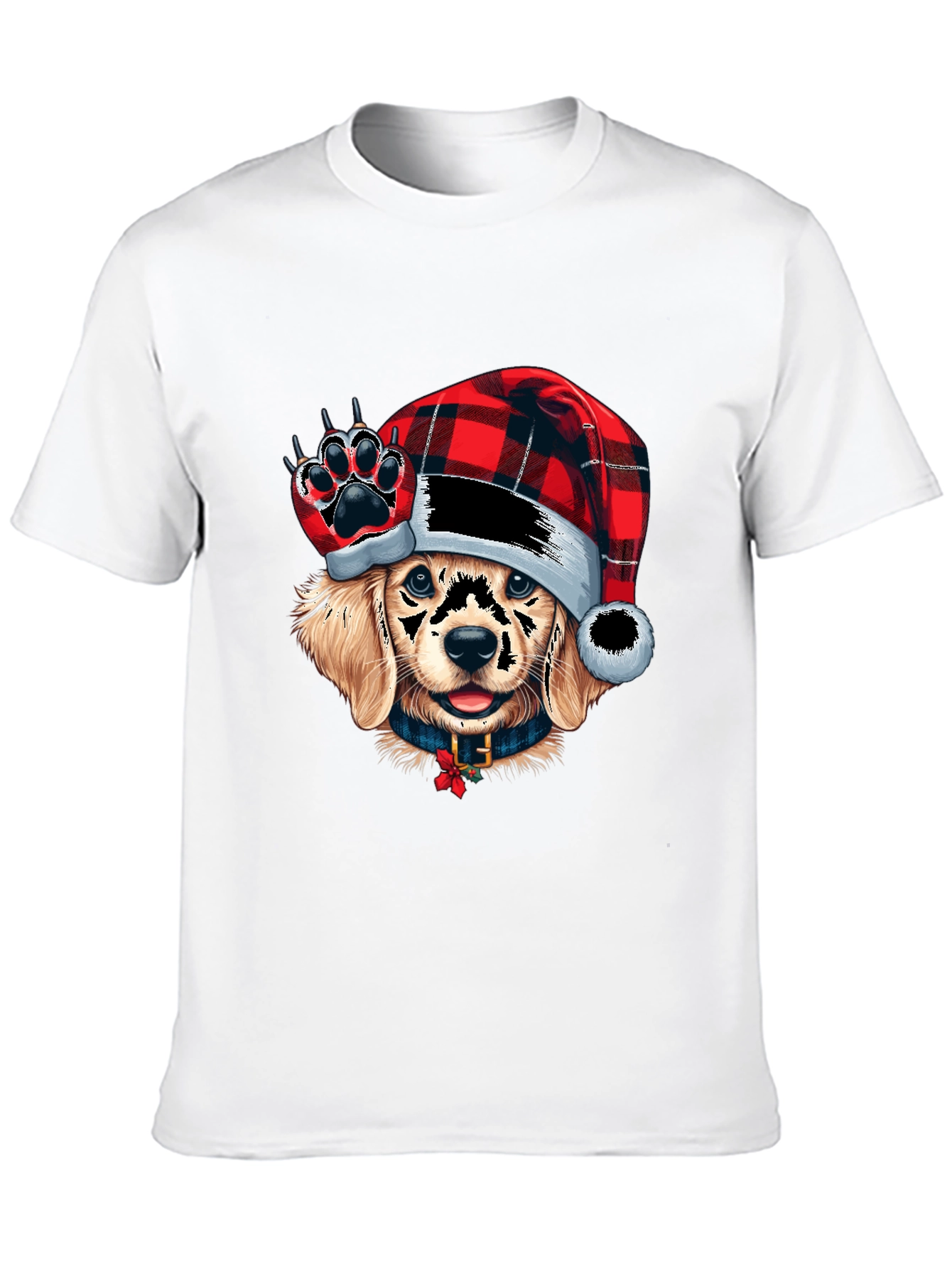 Festive Dog Graphic Tee - Holiday Style