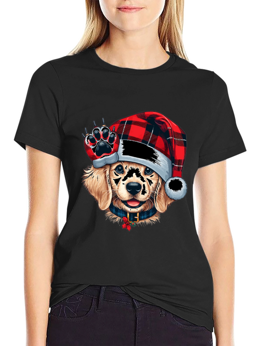 Festive Dog Graphic Tee - Holiday Style