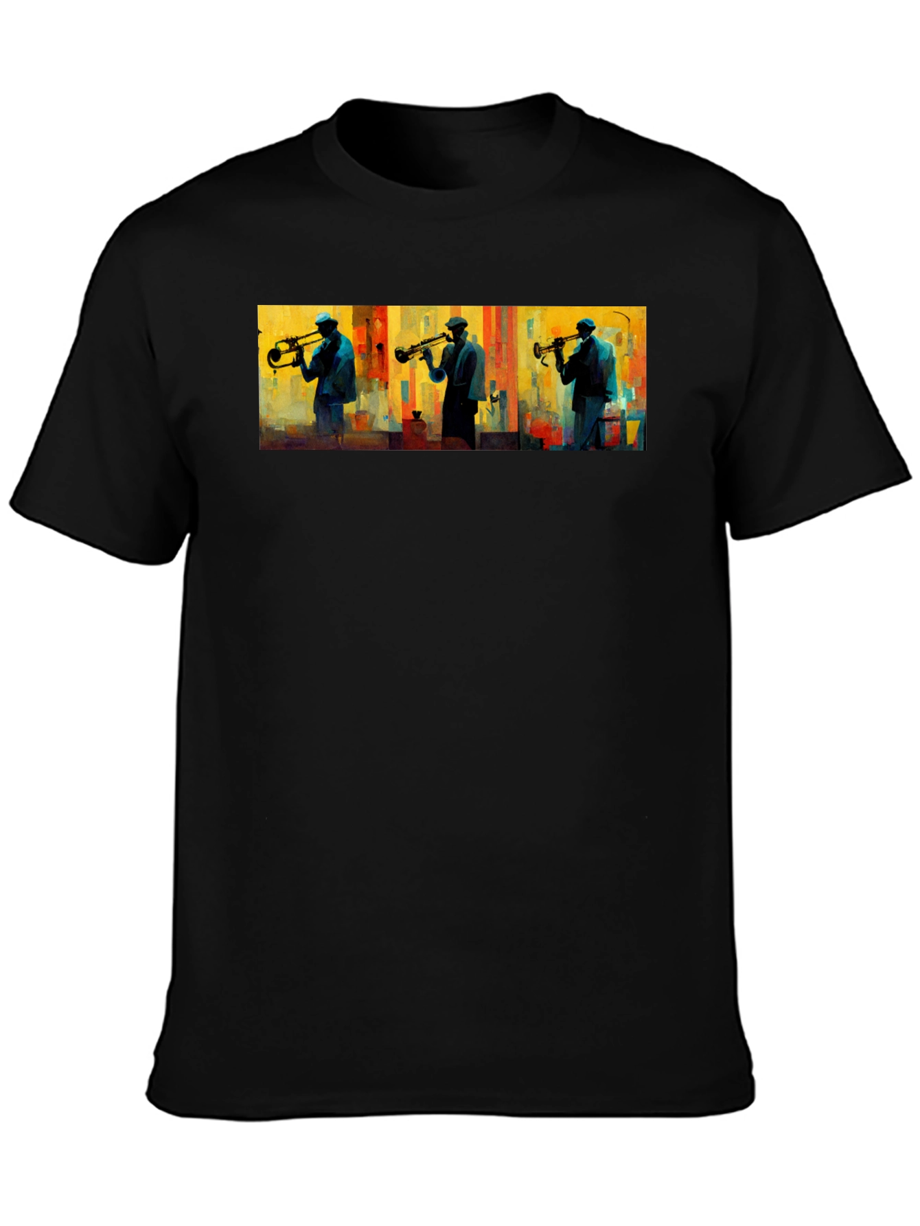 Jazz Trumpet Player Graphic Tee - Black