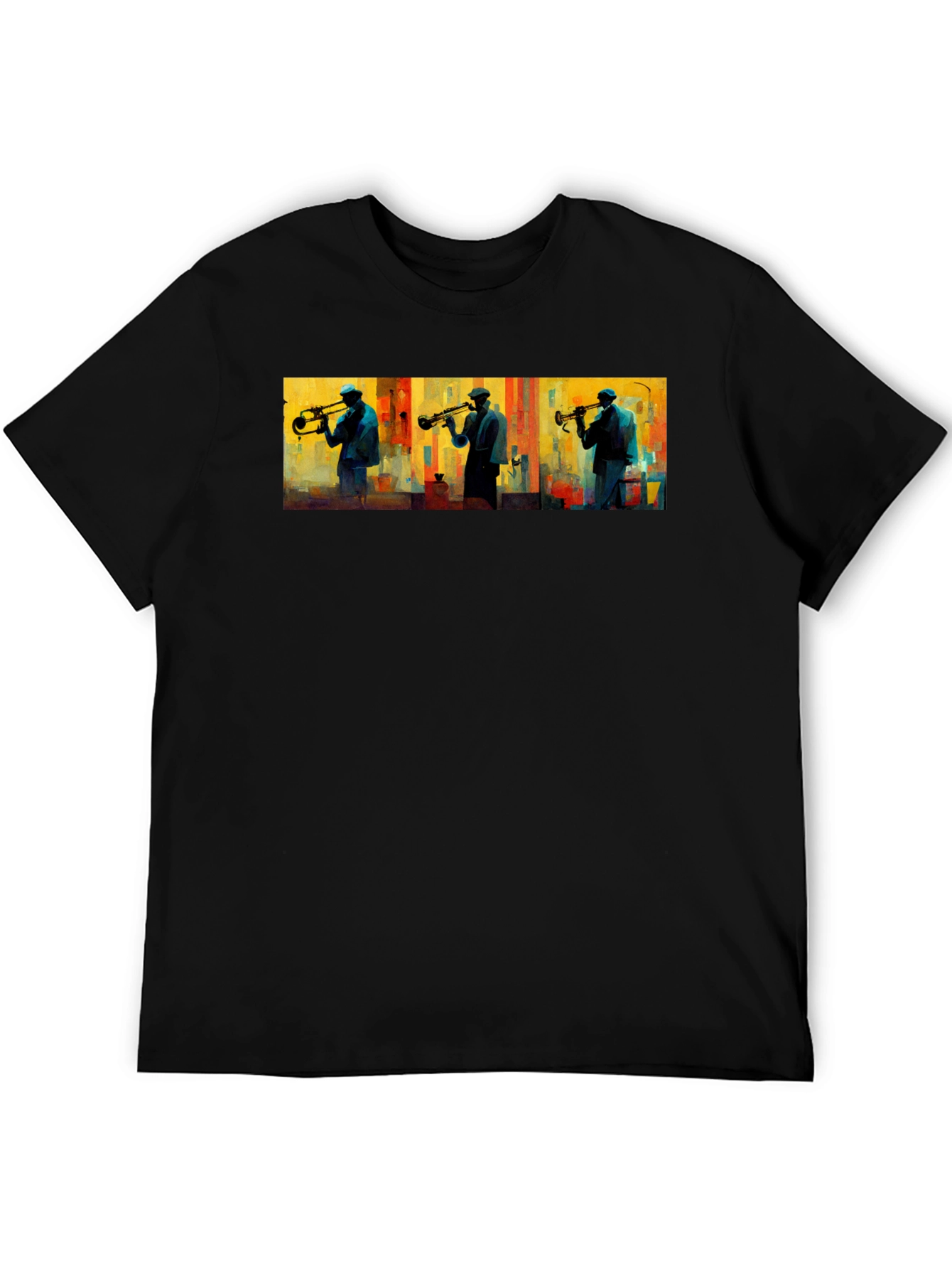 Jazz Trumpet Player Graphic Tee - Black