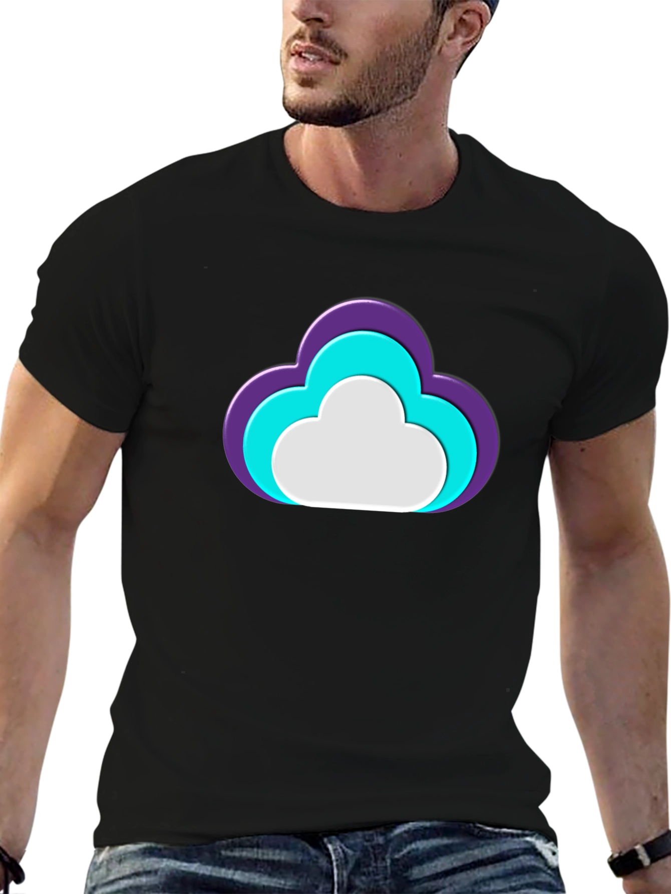 Cloud Graphic Black T-Shirt
