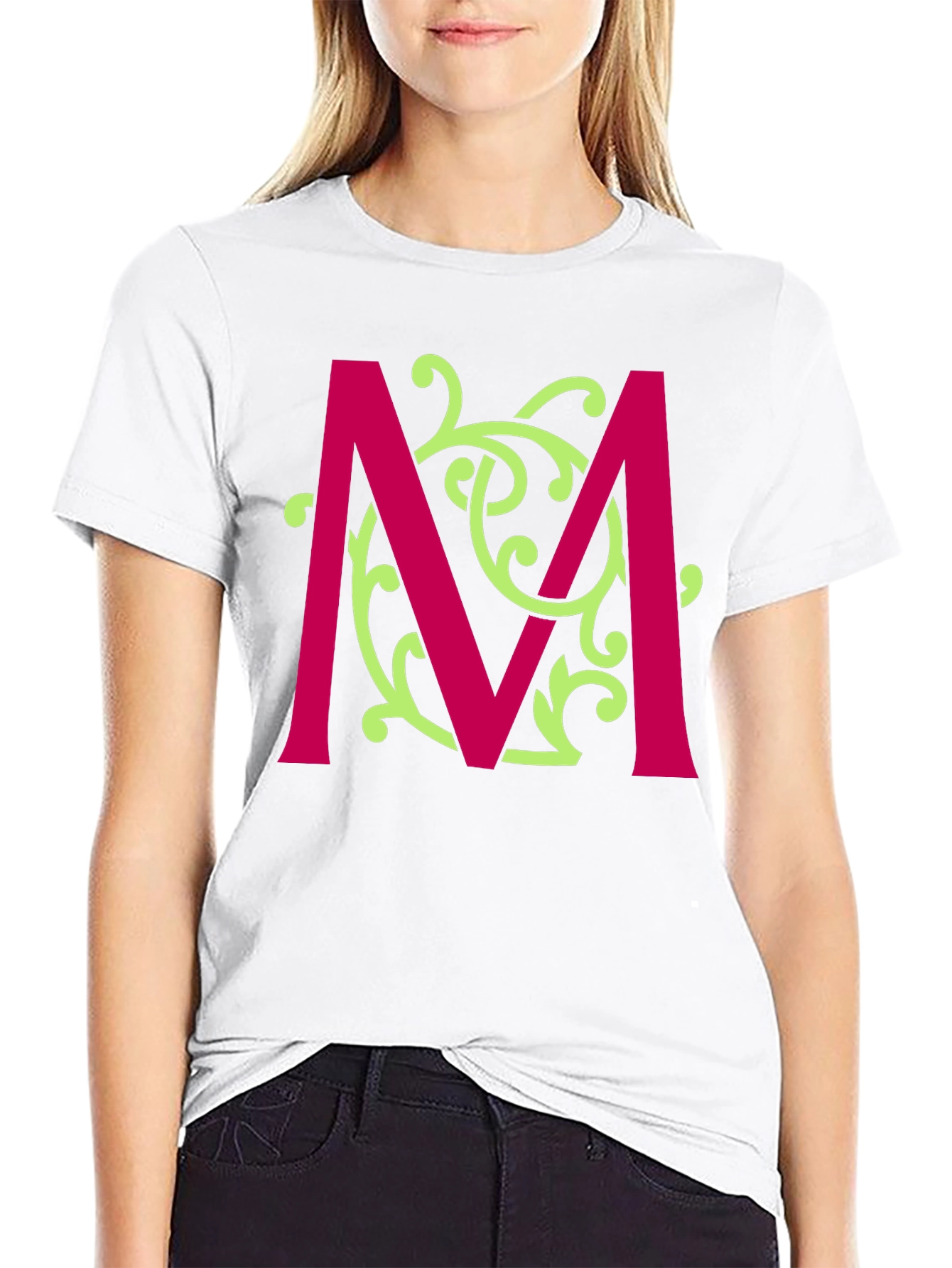 Initial M T-Shirt - Stylish Alphabet Design