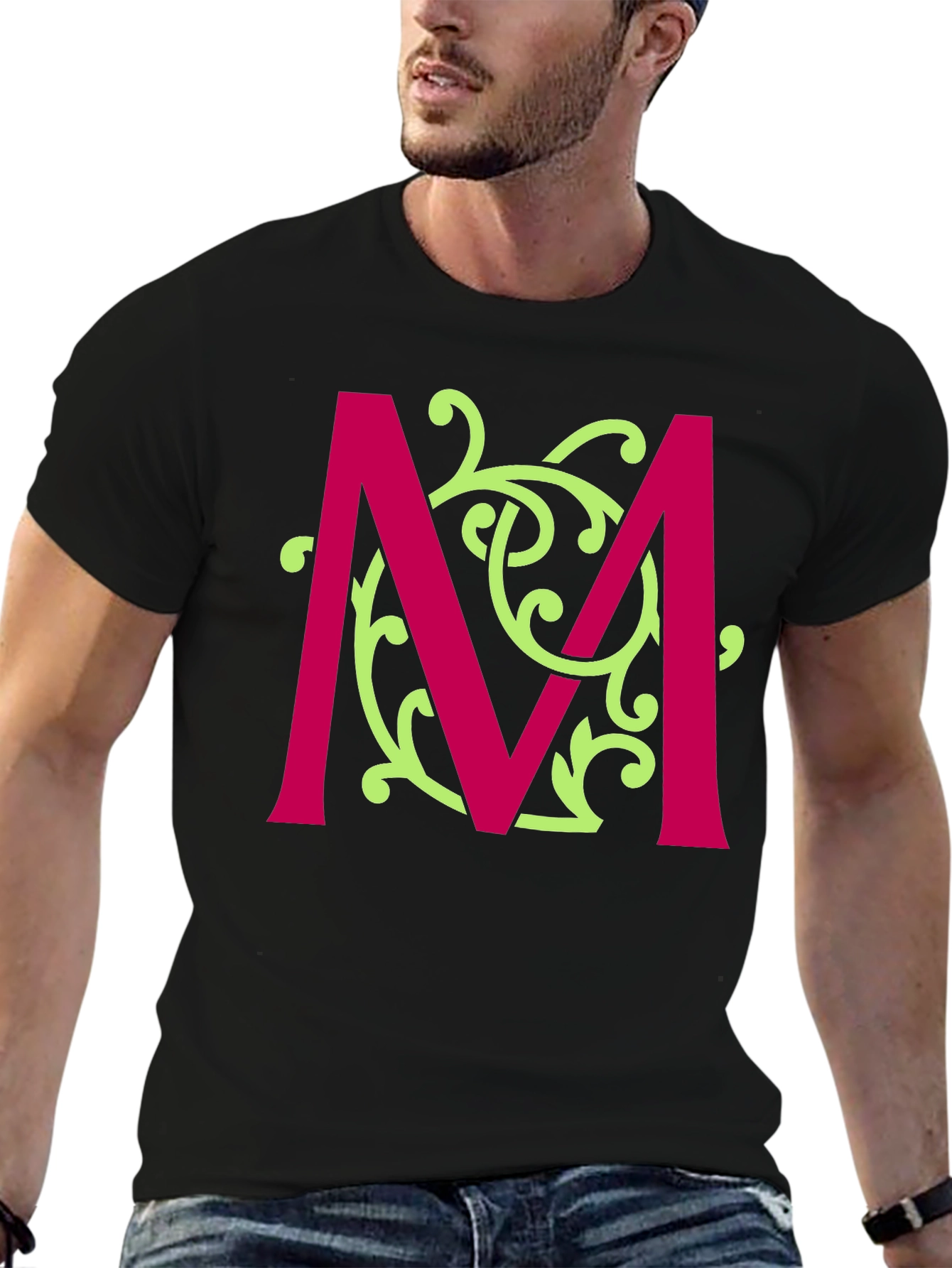 Initial M T-Shirt - Stylish Alphabet Design