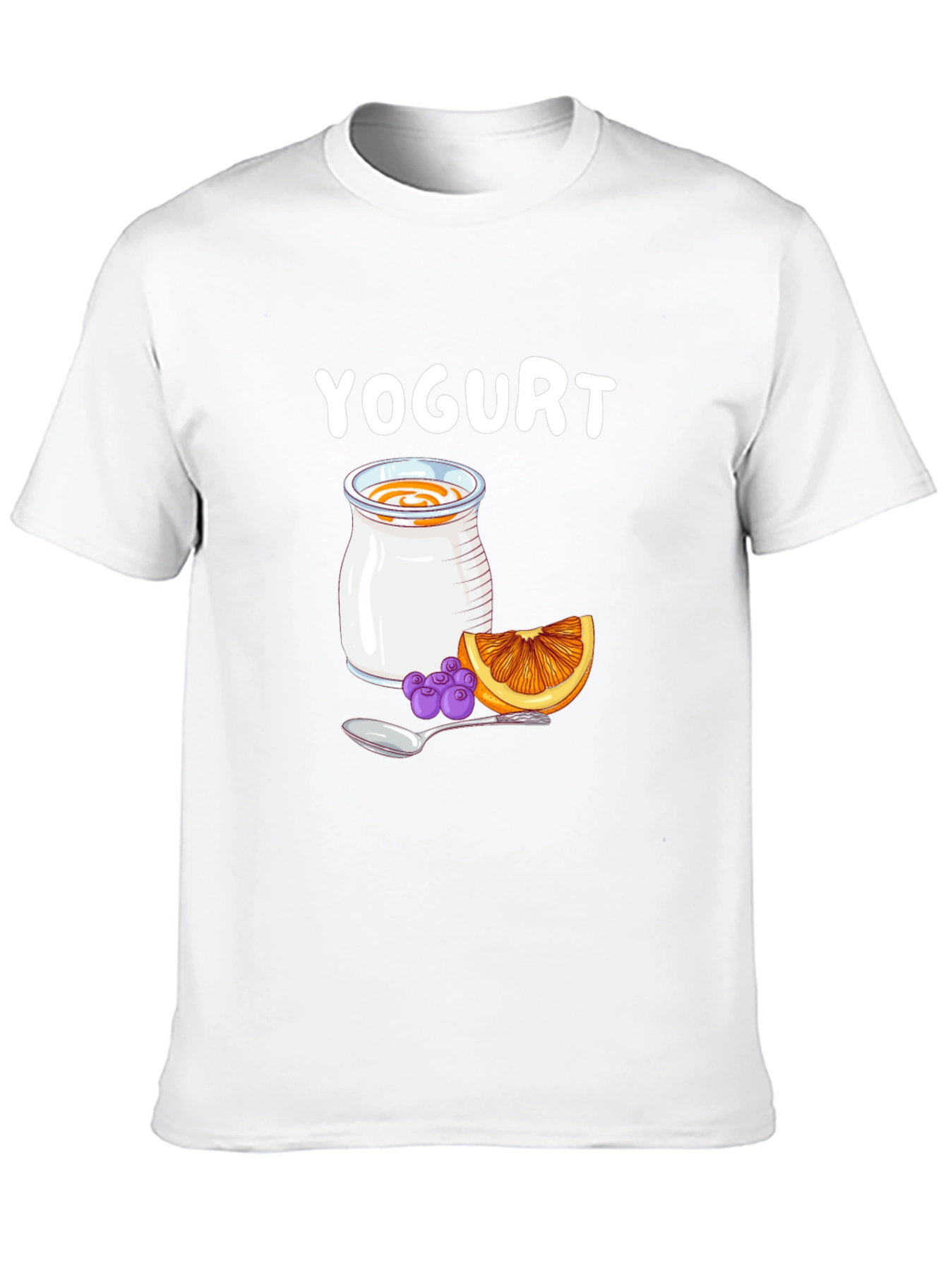 Yogurt Graphic T-Shirt - Fruit & Spoon Design