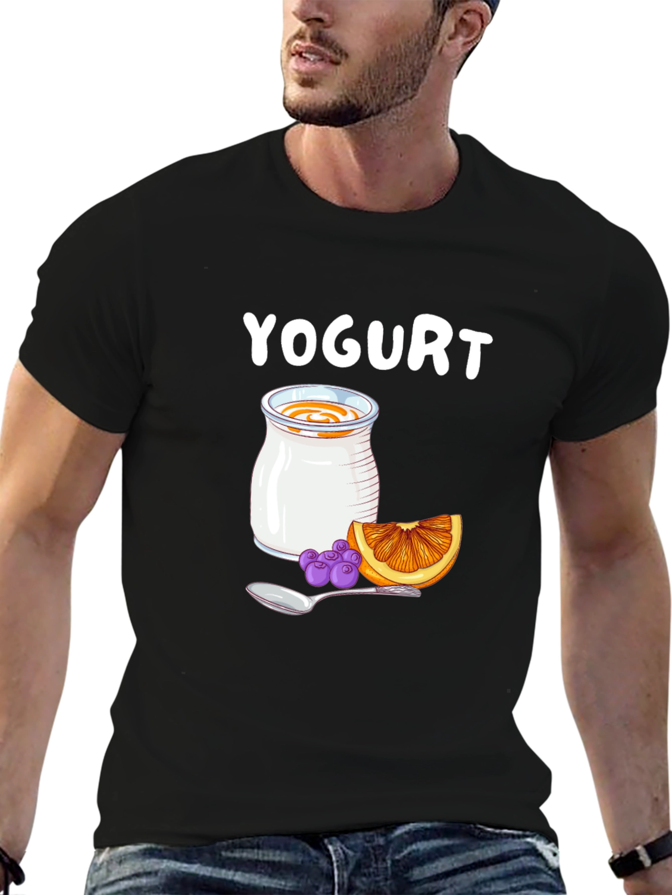Yogurt Graphic T-Shirt - Fruit & Spoon Design
