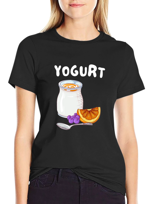 Yogurt Graphic T-Shirt - Fruit & Spoon Design