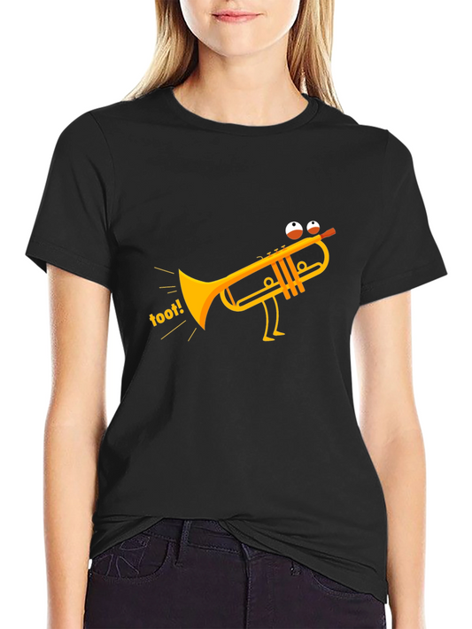 Funny Toot Trumpet Black T-Shirt