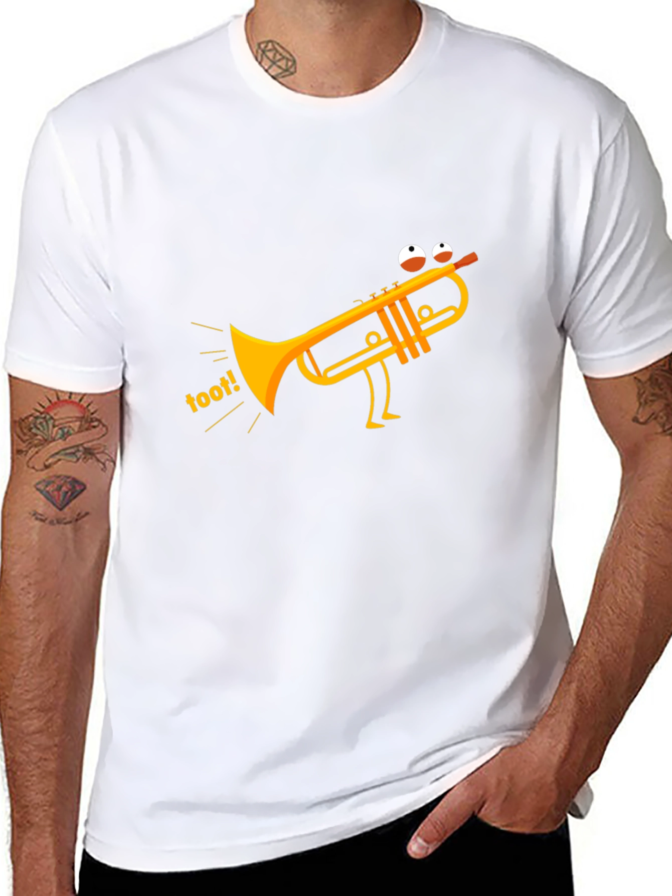 Funny Toot Trumpet Black T-Shirt