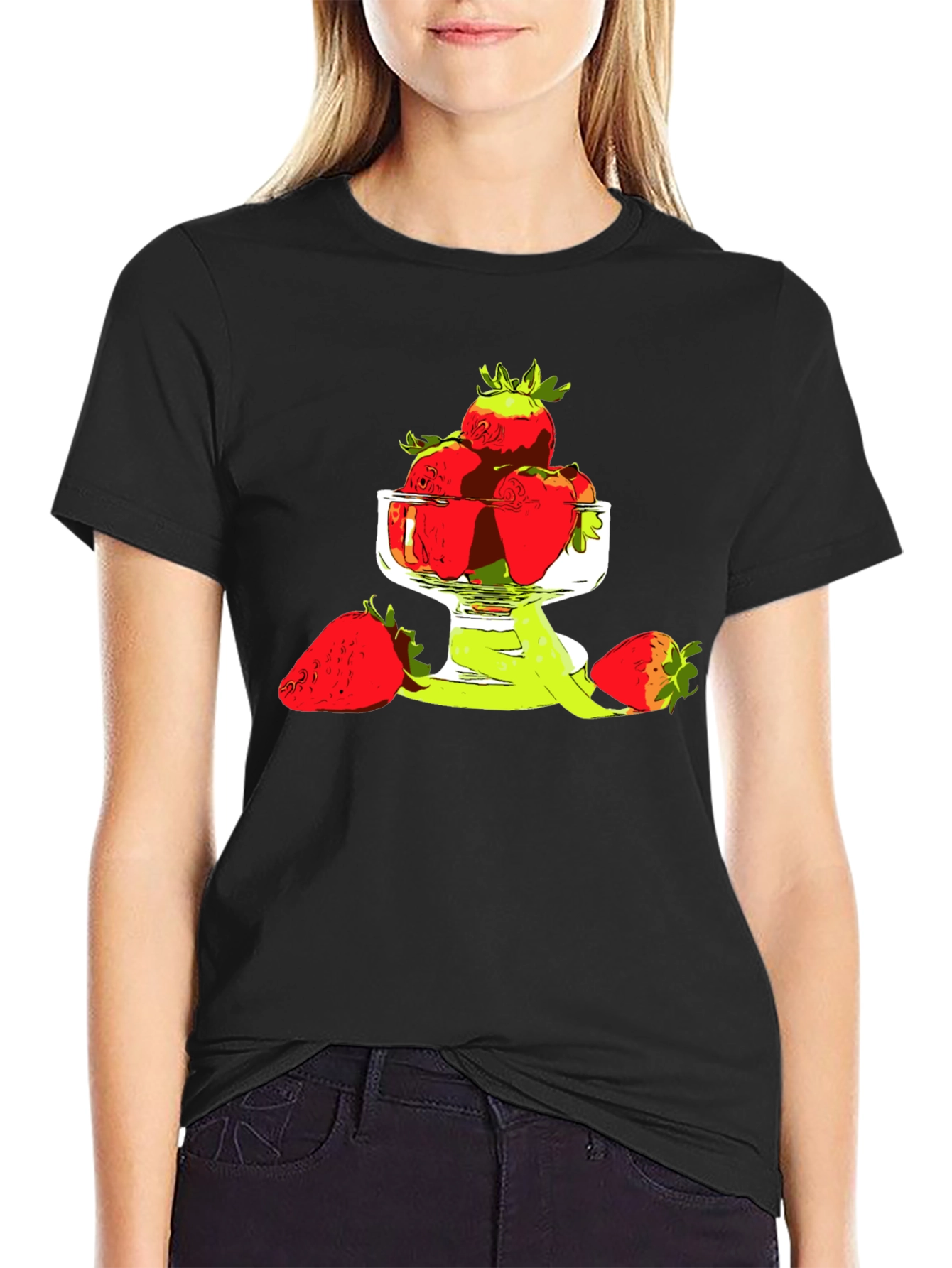 Strawberry Bowl Graphic T-Shirt