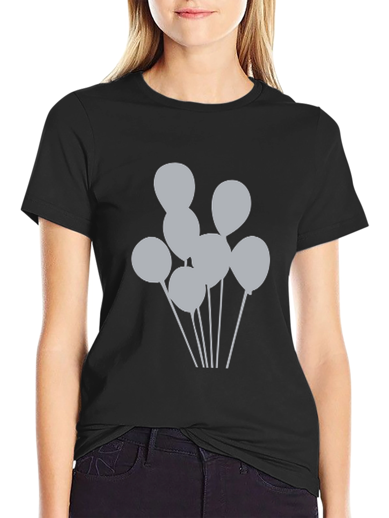 Mens Black Balloons Graphic Tee