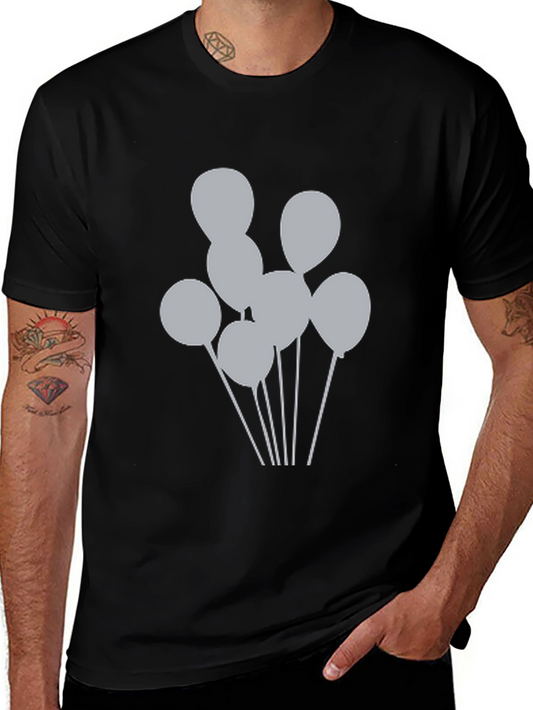 Mens Black Balloons Graphic Tee