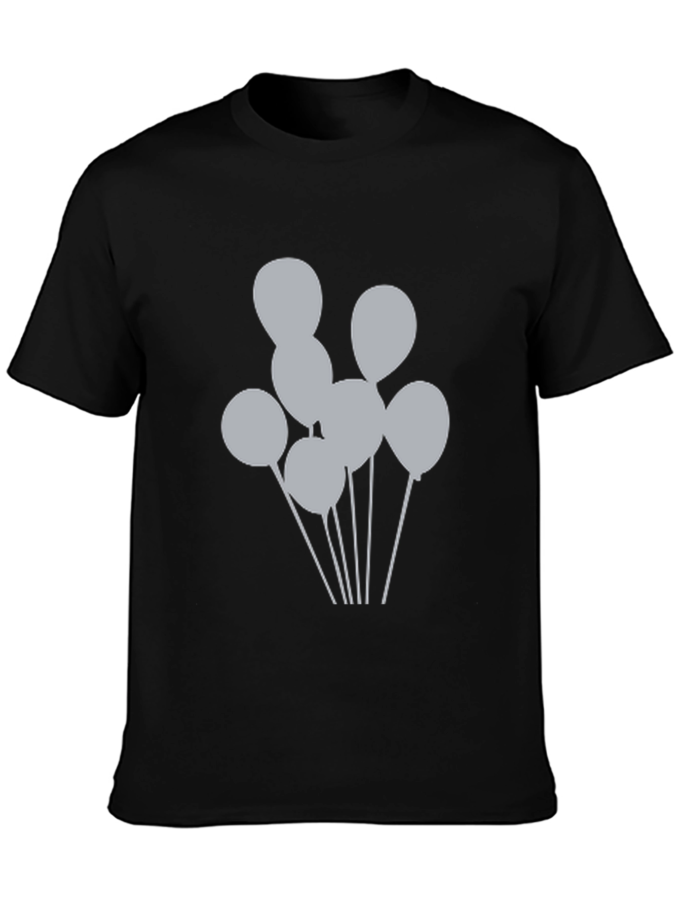 Mens Black Balloons Graphic Tee