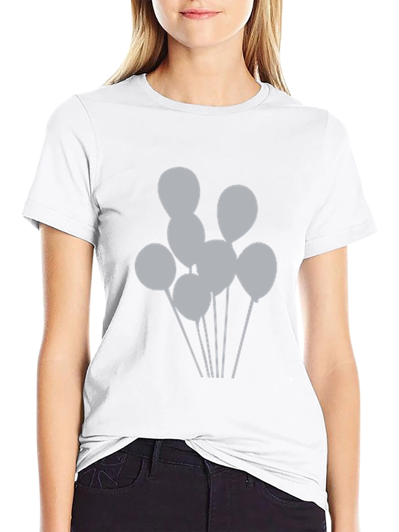 Mens Black Balloons Graphic Tee