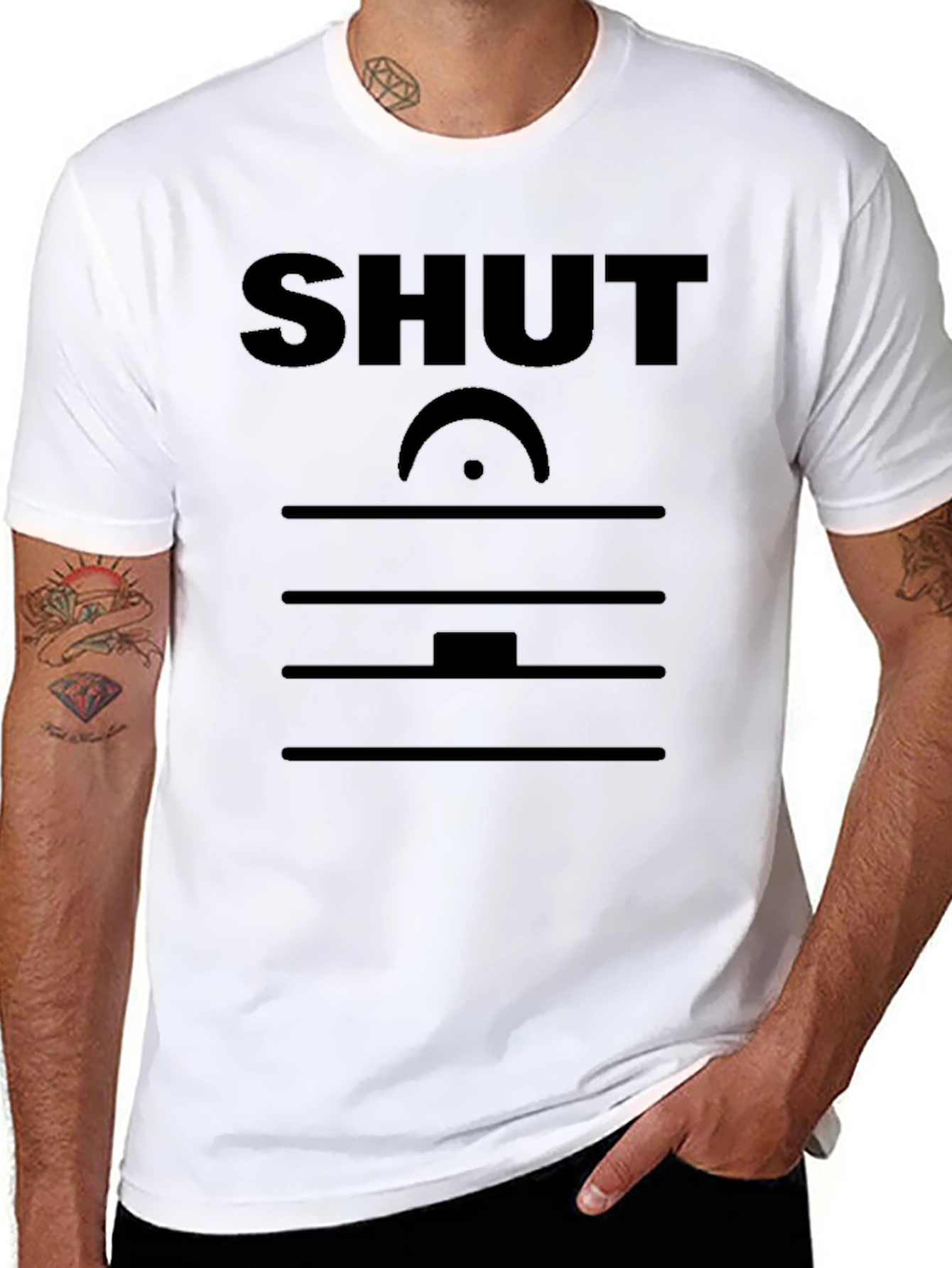SHUT Music Rest T-Shirt - Novelty Musician Tee