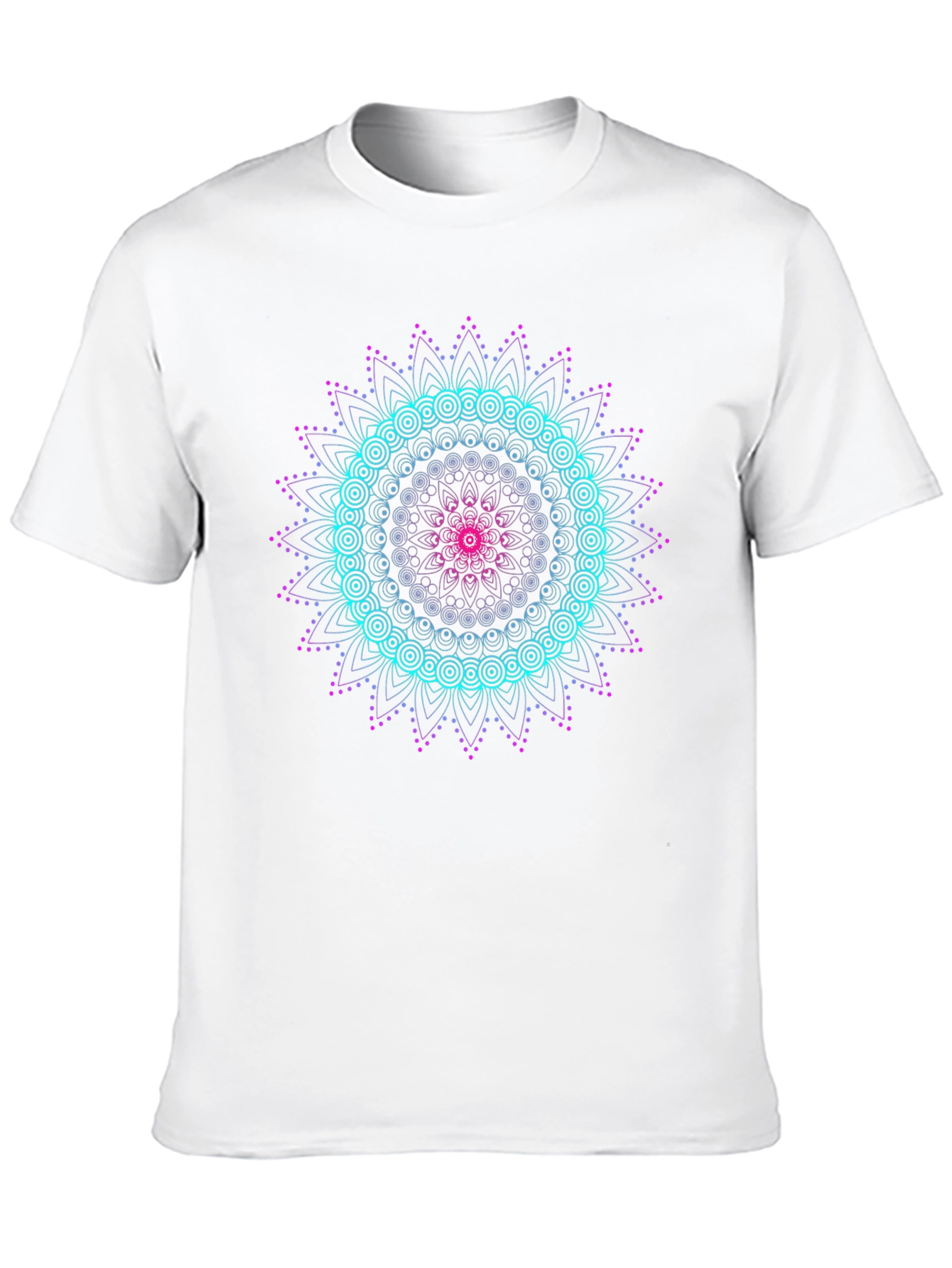 Geometric Mandala Graphic Tee - Black