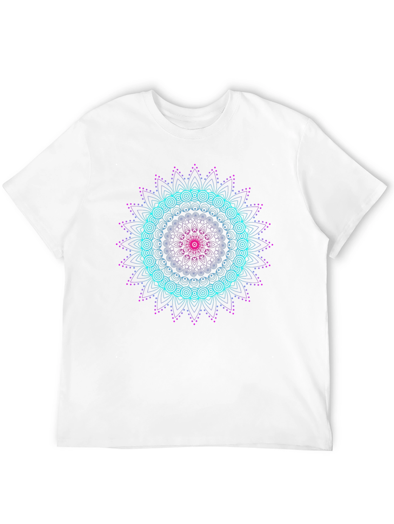 Geometric Mandala Graphic Tee - Black